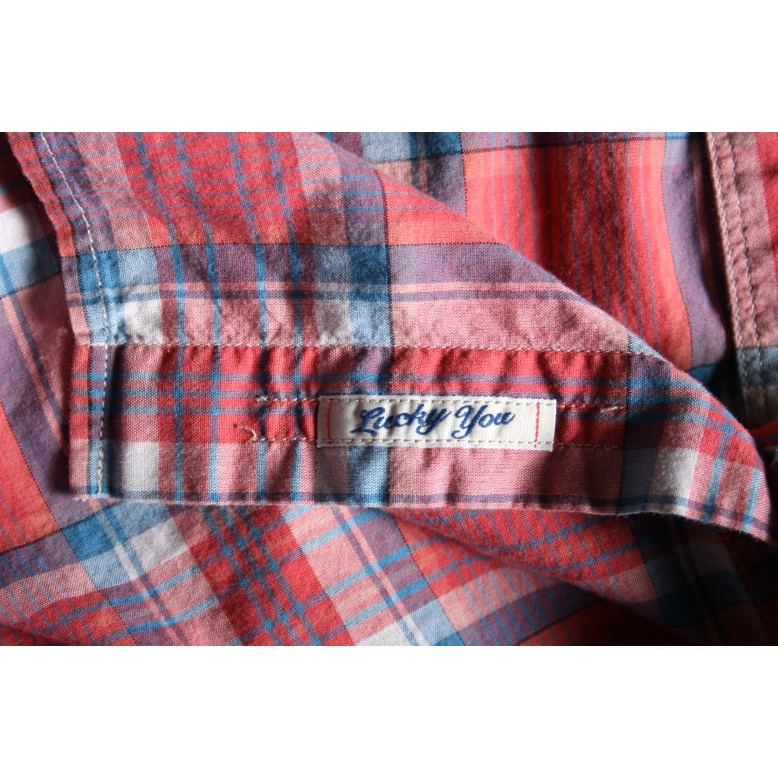Lucky Brand LUCKY BRAND Shirt Button-Up Plaid Windowpane 100% Cotton Sz L Multicolor Men Long Sleeve Button-Front Size US L / EU 52-54 / 3 - 7 Thumbnail