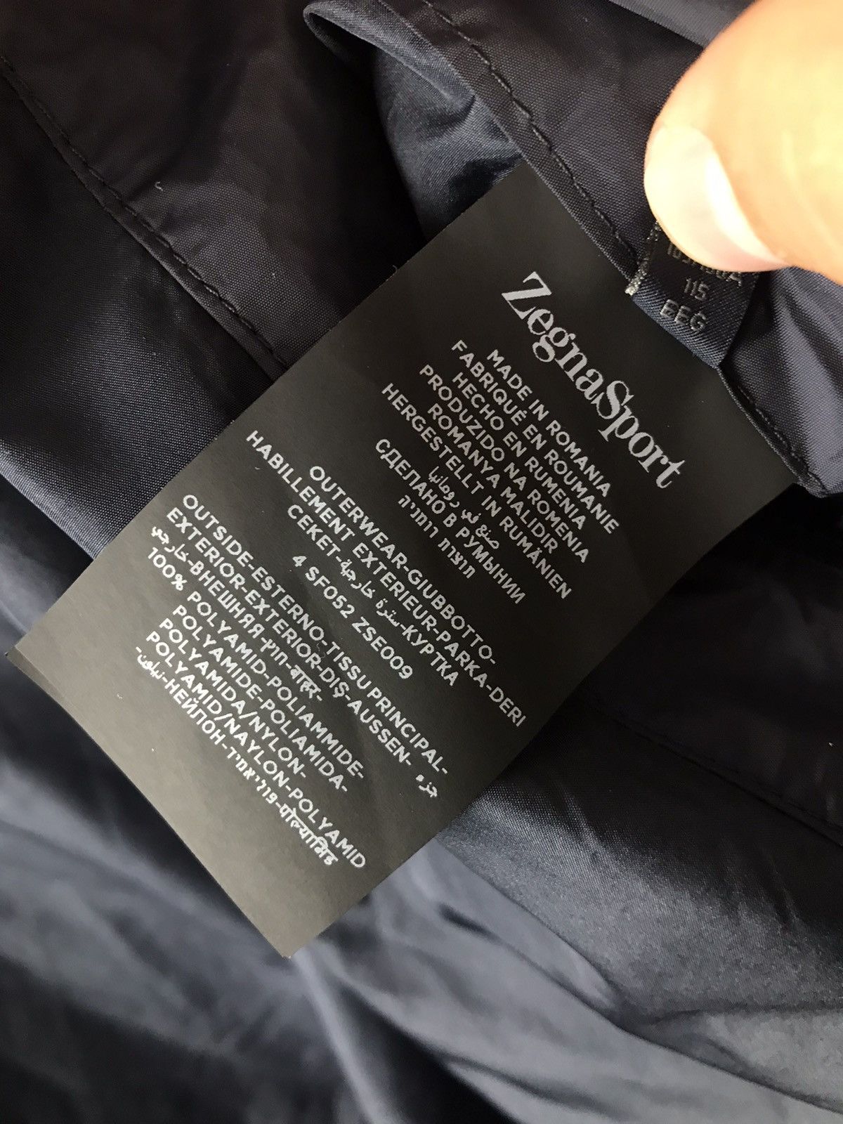 Z Zegna Zegna Nylon Shimmer Navy Blue Zip Up Windbreaker Jacket Size US L / EU 52-54 / 3 - 13 Thumbnail