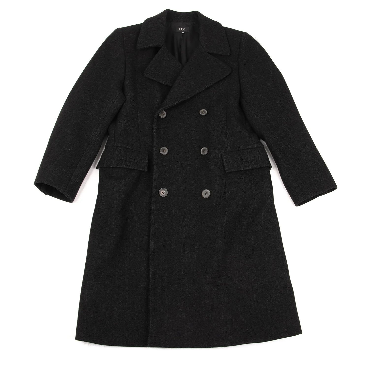 A.P.C. Herringbone Melton Coat in Charcoal M Size US XXS / EU 40 - 1 Thumbnail