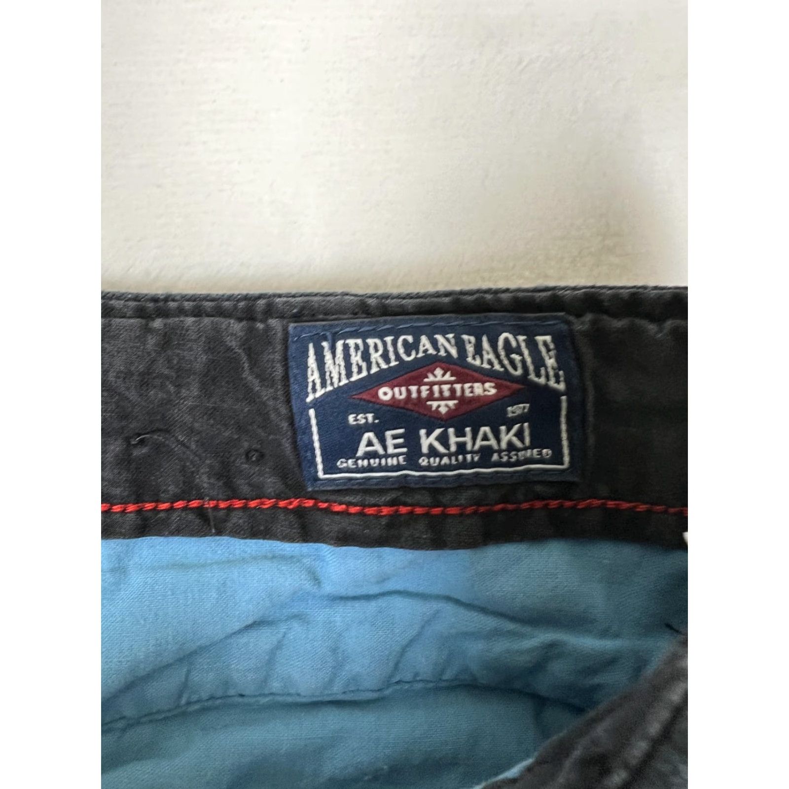 American Eagle Outfitters VINTAGE American Eagle AE Khaki Pants Mens 34x30 Gray Pinstripe Straight Leg Y2K Size US 34 / EU 50 - 4 Thumbnail