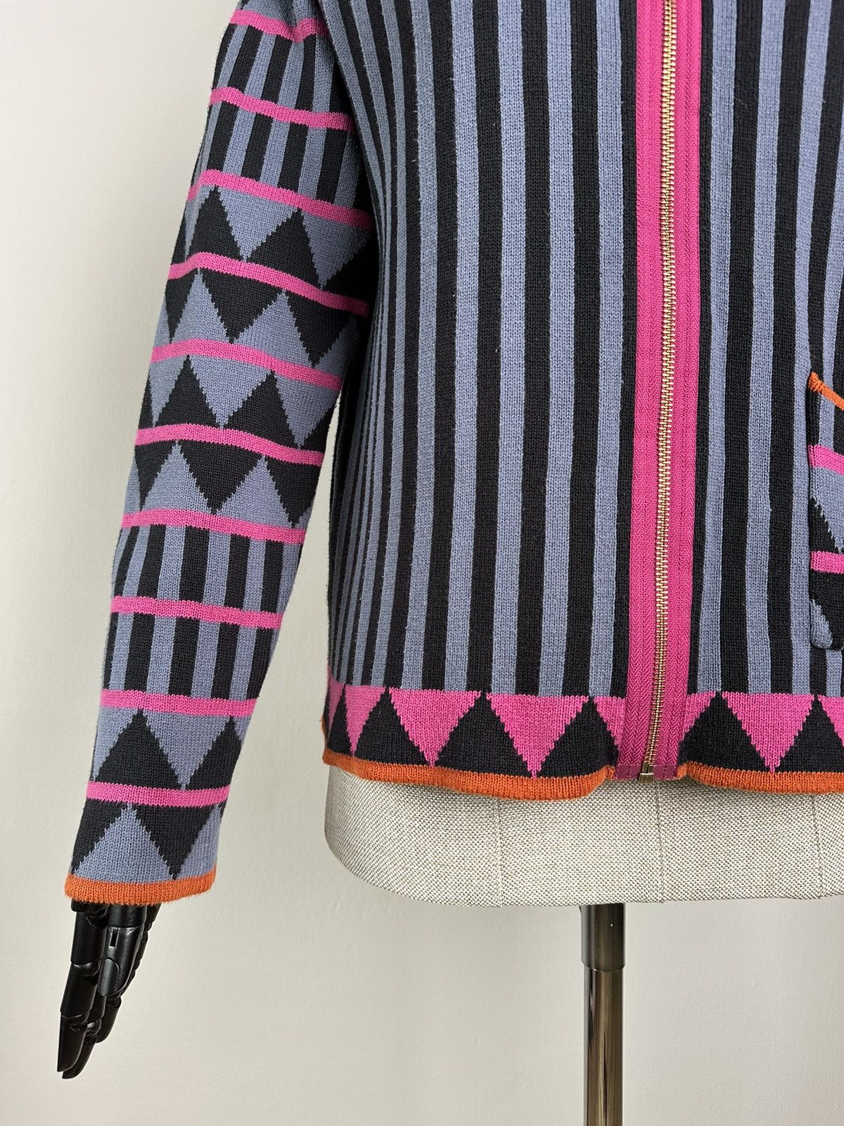Gudrun Sjoden GUDRUN SJODEN Geometric Pattern Full Zip Cardigan Sweater Size M / US 6-8 / IT 42-44 - 6 Thumbnail