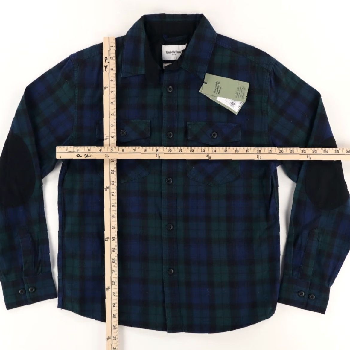 Vintage Goodfellow Heavyweight Flannel Plaid Button Up Shirt Green Men's S Size US S / EU 44-46 / 1 - 3 Thumbnail