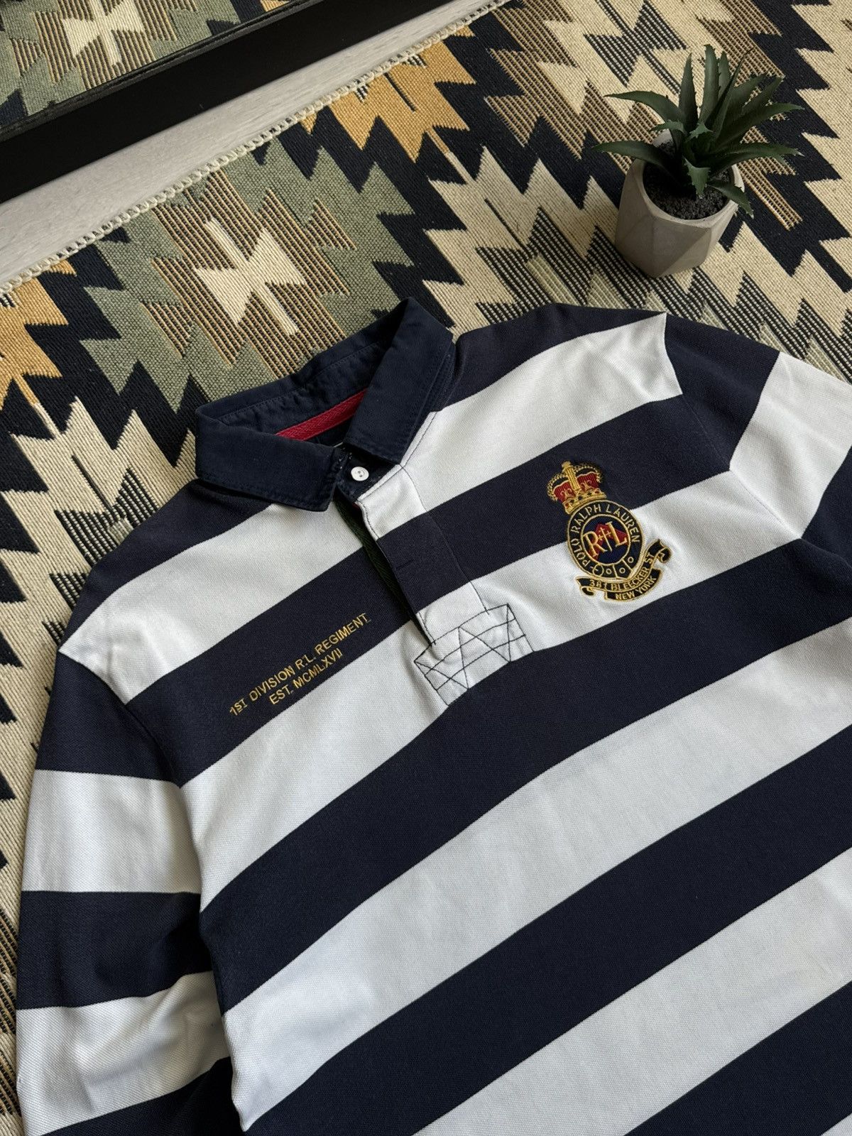 Polo Ralph Lauren Vintage Polo Ralph Lauren Stripped Rugby Longsleve Size US XL / EU 56 / 4 - 4 Thumbnail