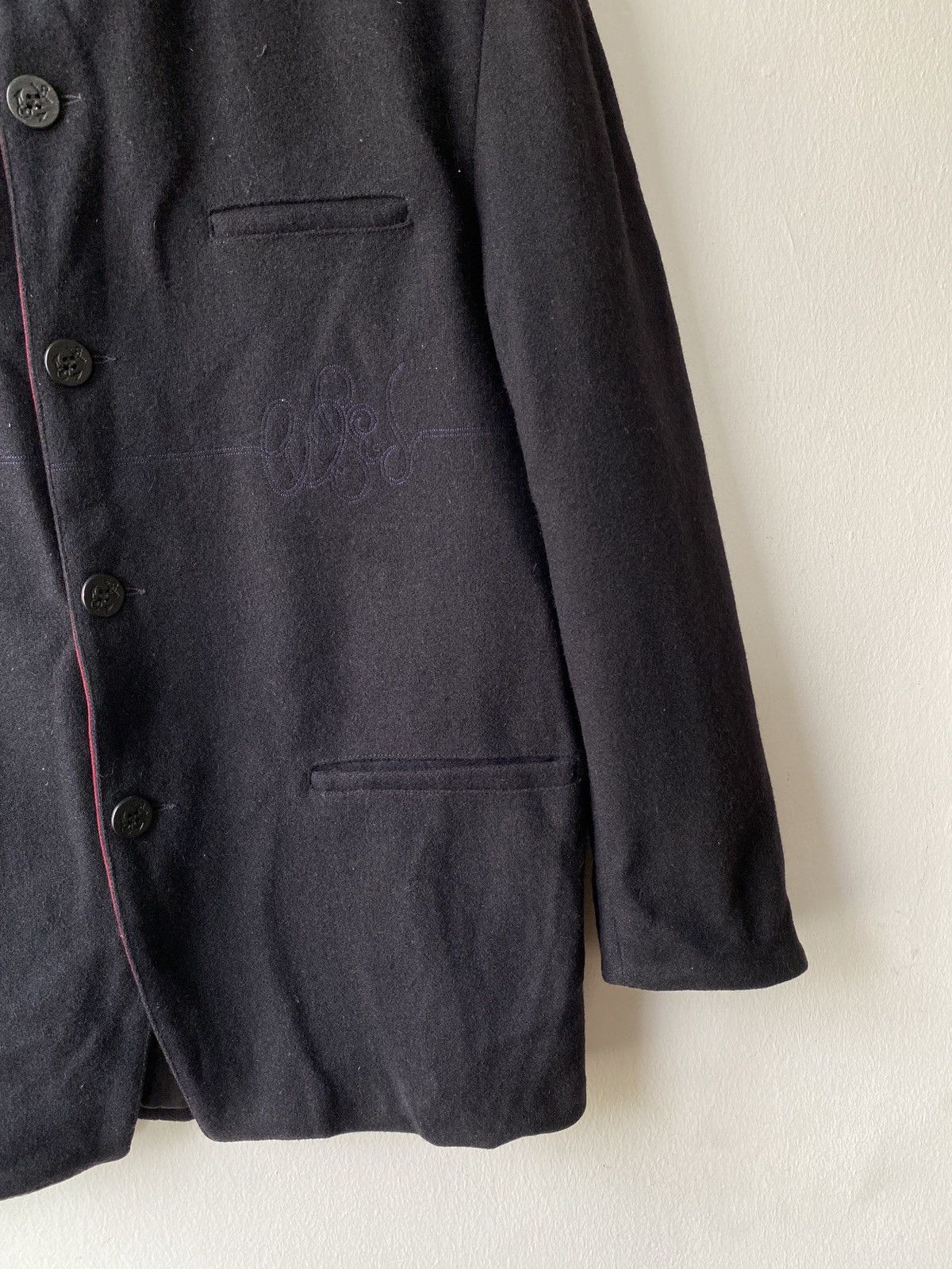 Marithe + Francois Girbaud × Vintage 1990s - Marithe Francois Girbaud Wool Mandarin Collar Jacket Size US L / EU 52-54 / 3 - 8 Thumbnail