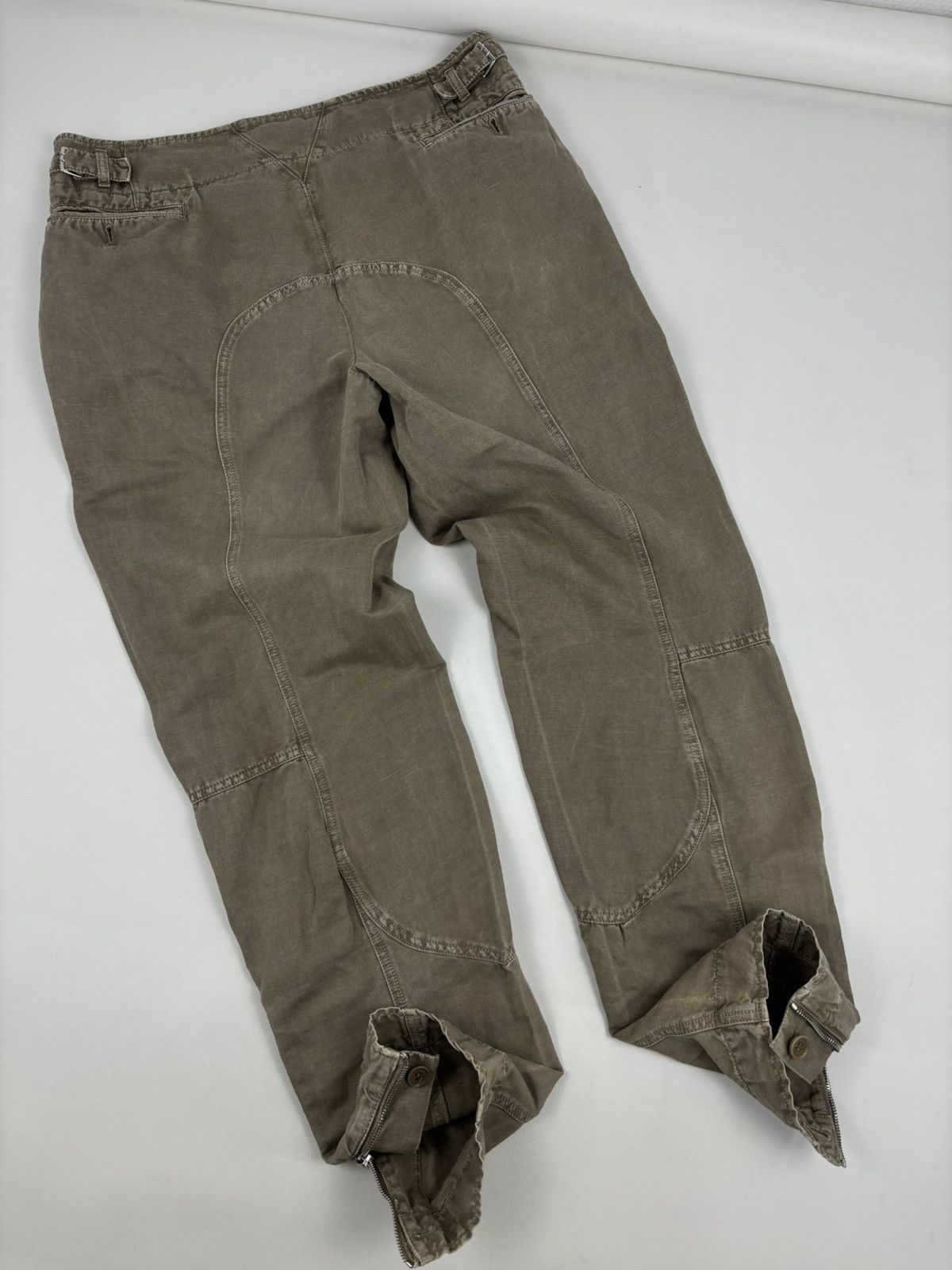 Prada Archive Linen-Cotton Garment Dyed Pants Cargo Zip Trousers Size US 33 - 7 Thumbnail