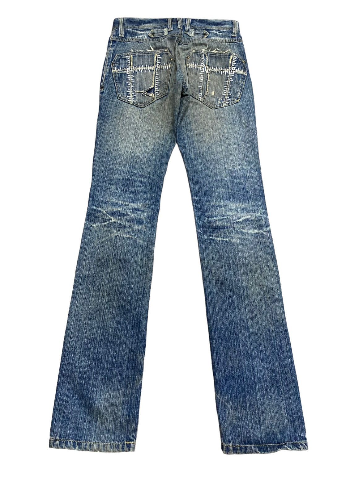 If Six Was Nine Rare Design Vintage Three Stones Throw Patchwork Jeans 2000s Size US 32 / EU 48 - 2 Thumbnail