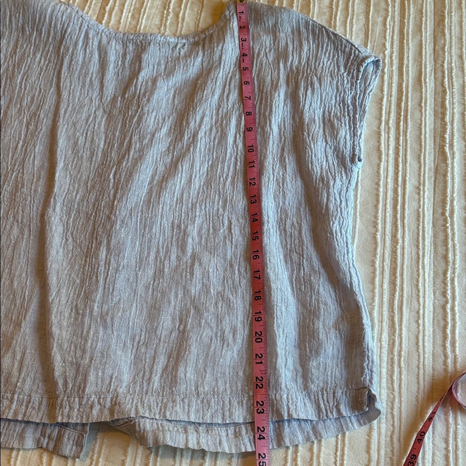 Elie Tahari Tahari Medium 100% Linen Medium Boxy Top EUC Coastal Size M / US 6-8 / IT 42-44 - 8 Thumbnail