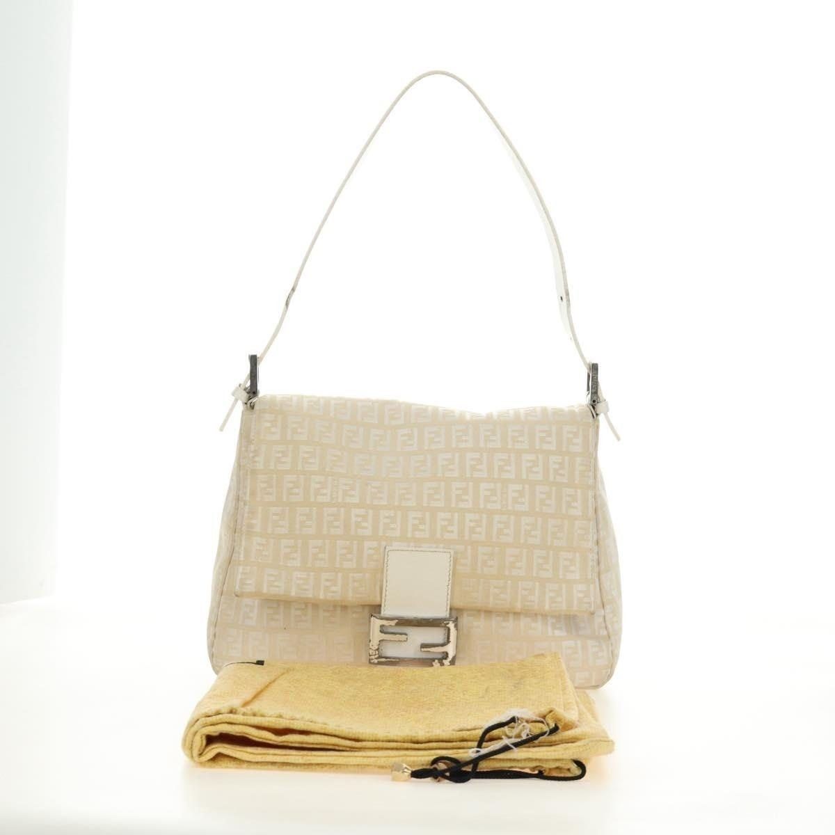 Fendi Fendi Zucchino Mamma Baguette Shoulder Bag White Size ONE SIZE - 2 Thumbnail