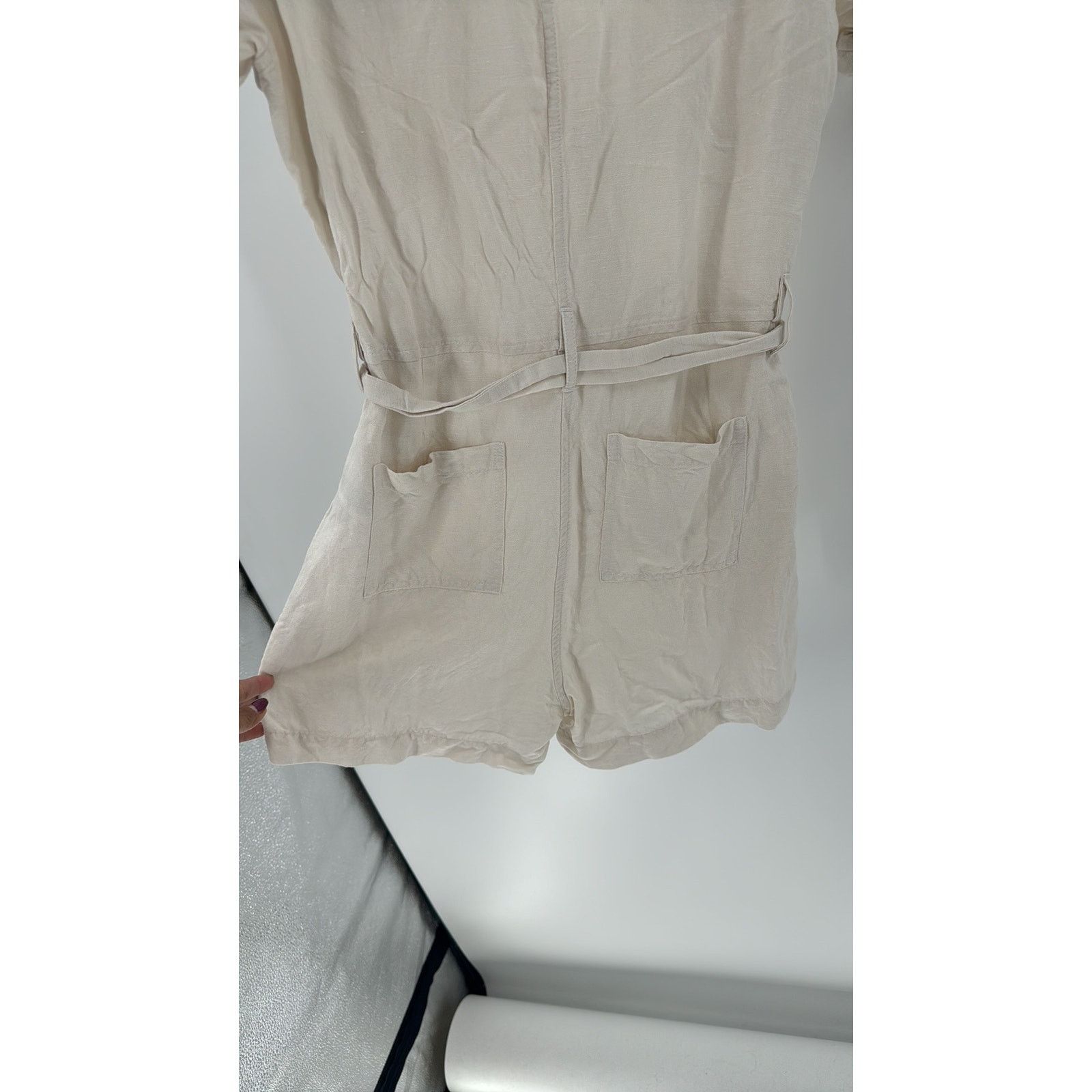 Rails Rails Women's Georgie Stone Short Romper linen blend sz S Size 26" / US 2 / IT 38 - 11 Thumbnail