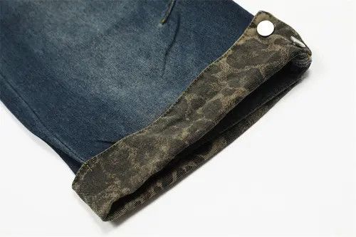 VIBE American style folded leopard print jeans washed distressed Size US 32 / EU 48 - 6 Thumbnail
