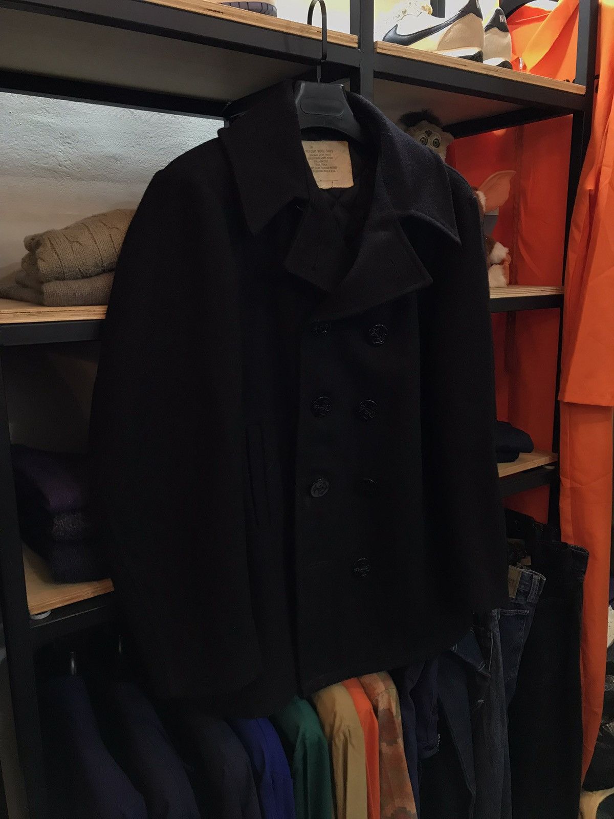 vintage US NAVY (usn) OFFICER PEA COAT pure wool