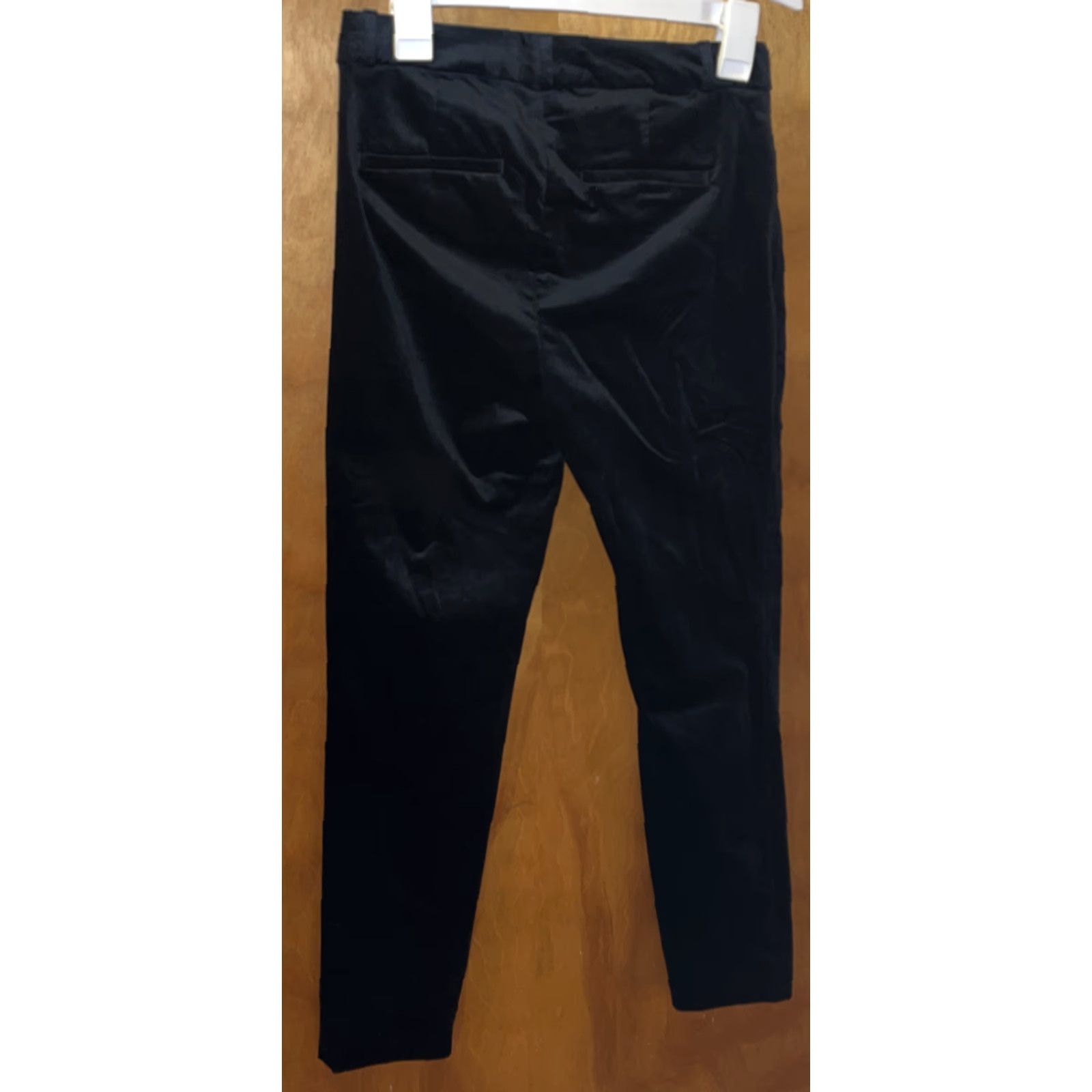 Banana Republic Banana Republic Sloan Slim Ankle Pants 0 Black Stretch Velvet Tapered Dress Pants Womens Size 25" / US 0 / IT 36 - 4 Thumbnail
