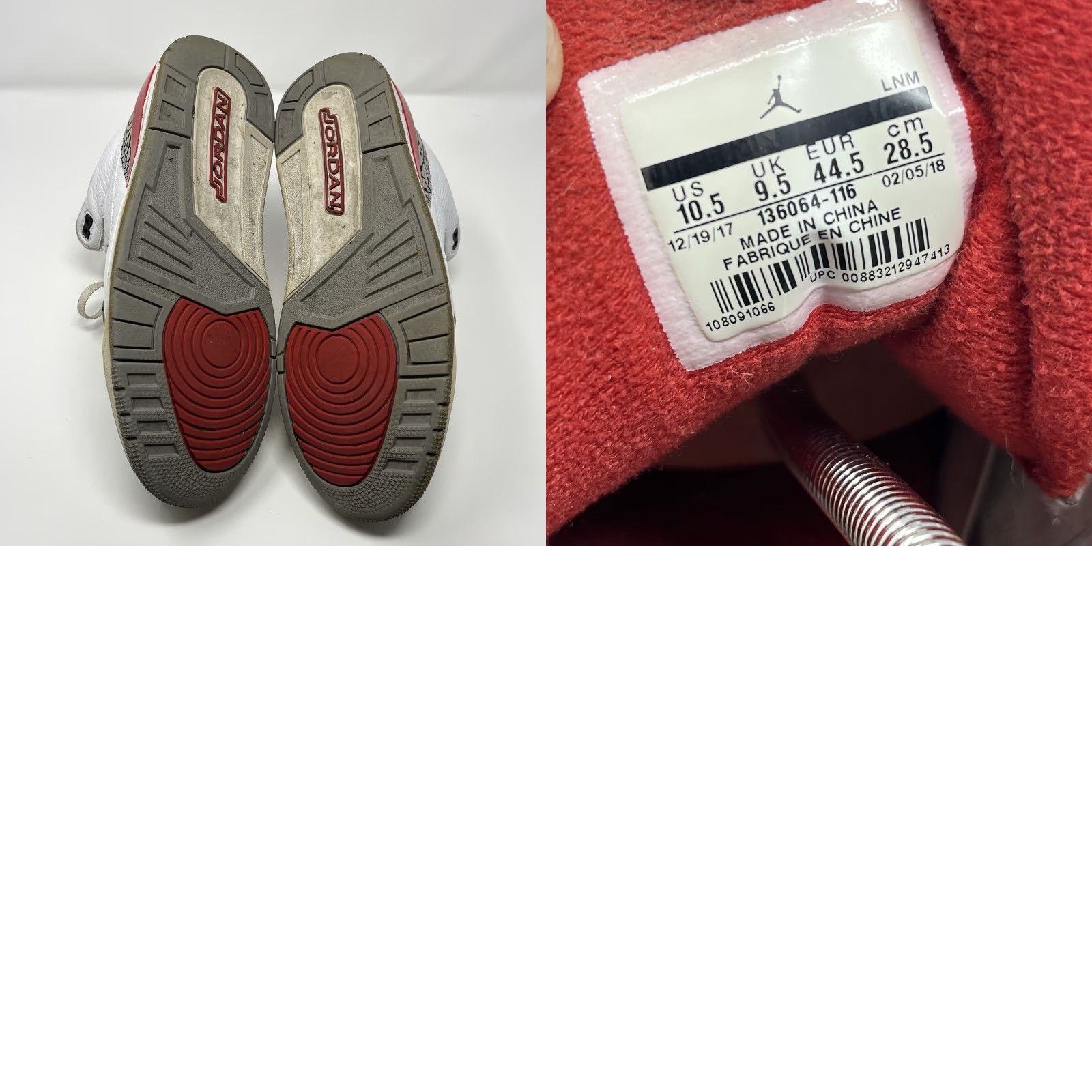 Jordan Brand Nike Air Jordan 3 Retro Hall of Fame Sneaker Mens Size 10.5 White 136064-116 2018 Shoes Leather Retro 3 Jordan Size ONE SIZE - 8 Thumbnail