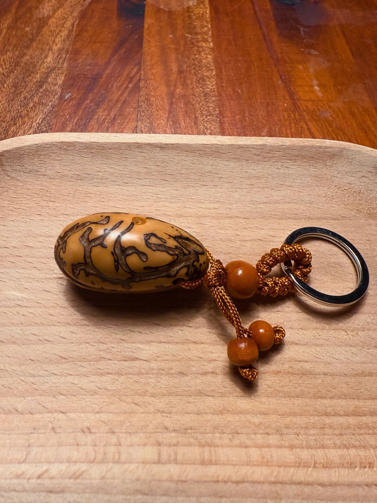 Other Handmade Natural Seed Keychain with Wooden Beads –Good Luck Size ONE SIZE - 1 Thumbnail