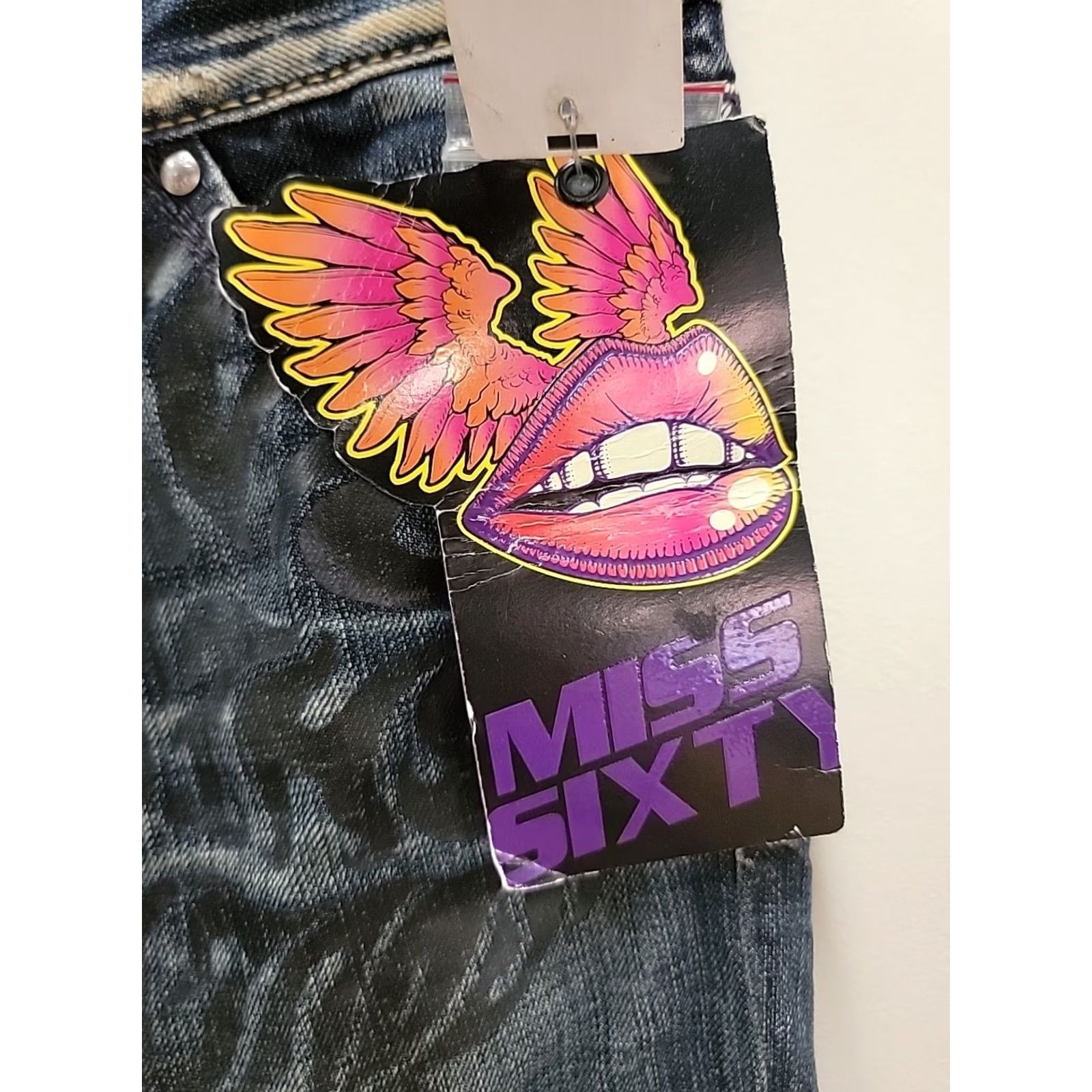 Miss Sixty VINTAGE Miss Sixty Jeans Women 28 Blue 31x34 NWT Y2K Graphics Straight/Skinnny Leg Size 28" / US 6 / IT 42 - 5 Thumbnail