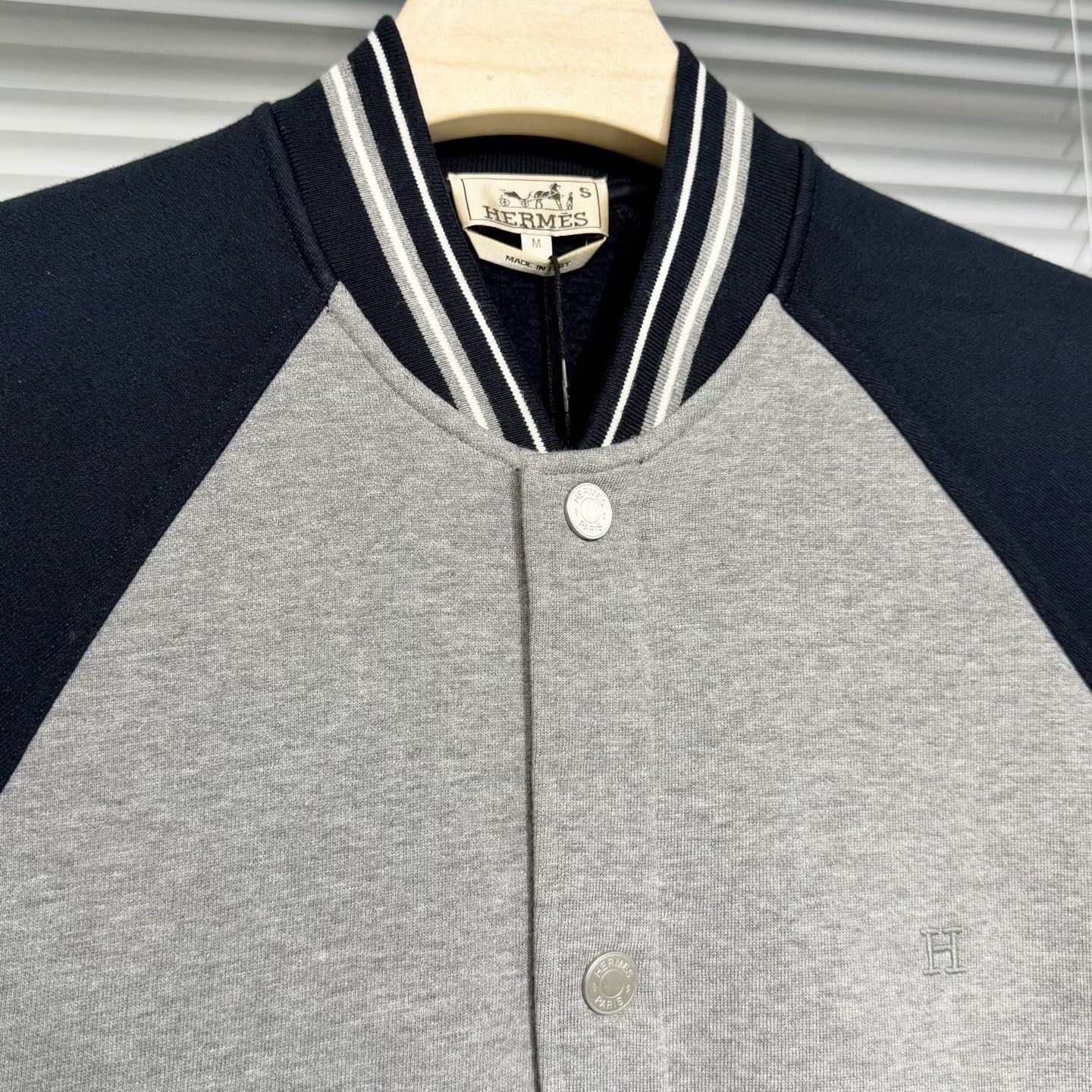 Hermes Hermès Blue Gray Baseball Jacket Size US M / EU 48-50 / 2 - 3 Thumbnail