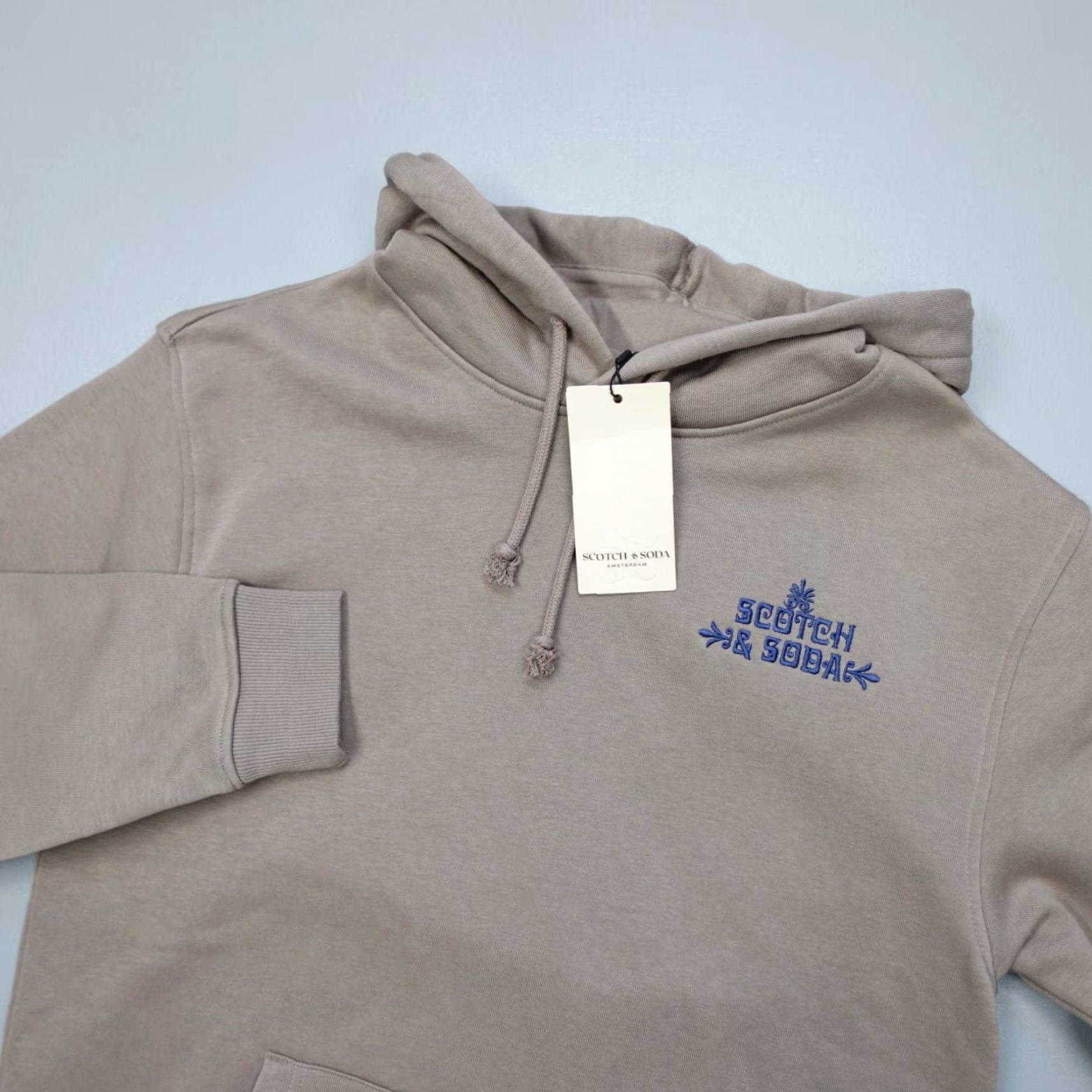 Scotch & Soda Scotch & Soda Amsterdam Graphic Embroidered Fleece Hoodie Mens Size M Cappuchino Size US M / EU 48-50 / 2 - 2 Thumbnail