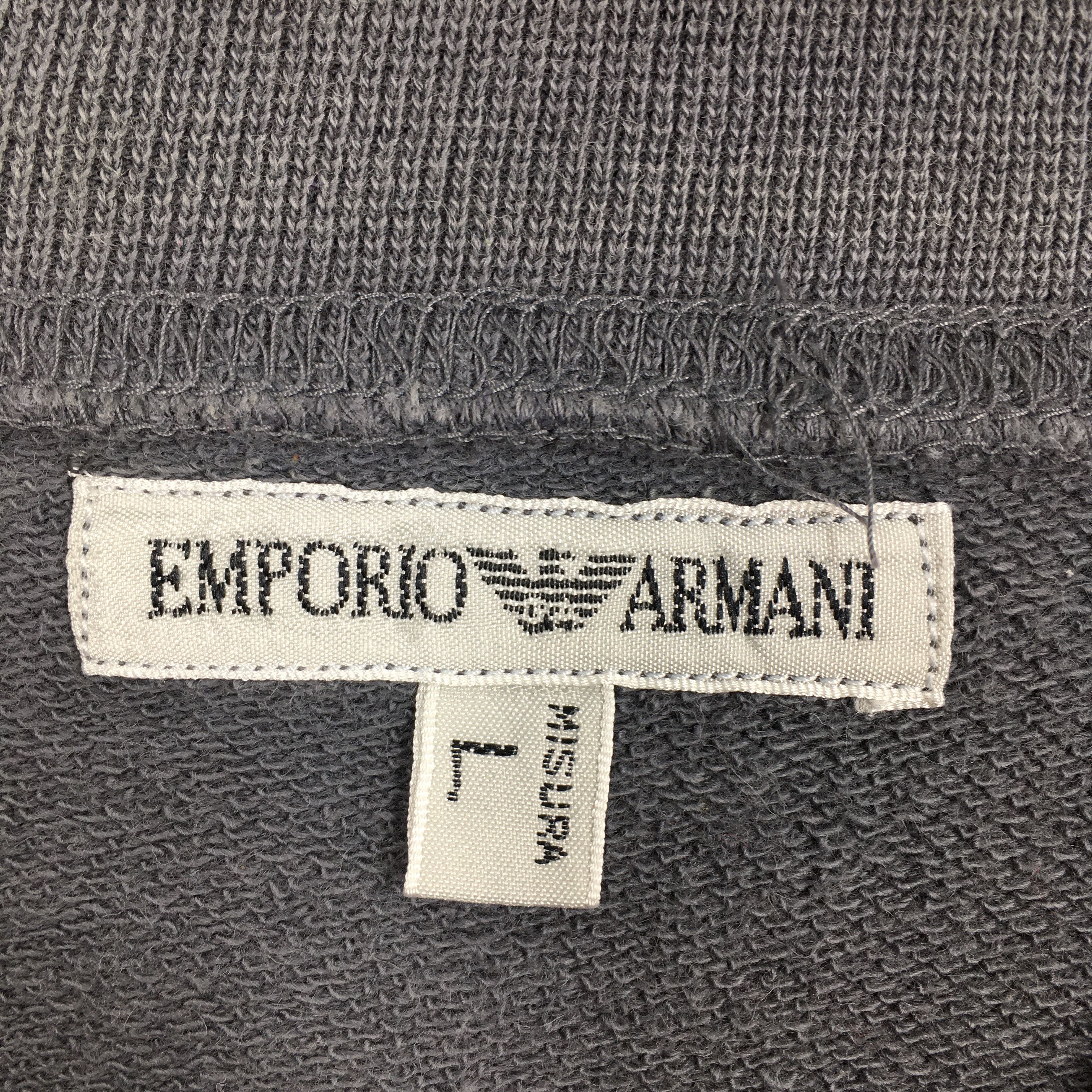 Armani × Designer × Vintage Vintage Emporio Armani Dark Gray Sweatshirt Large Size US L / EU 52-54 / 3 - 4 Thumbnail