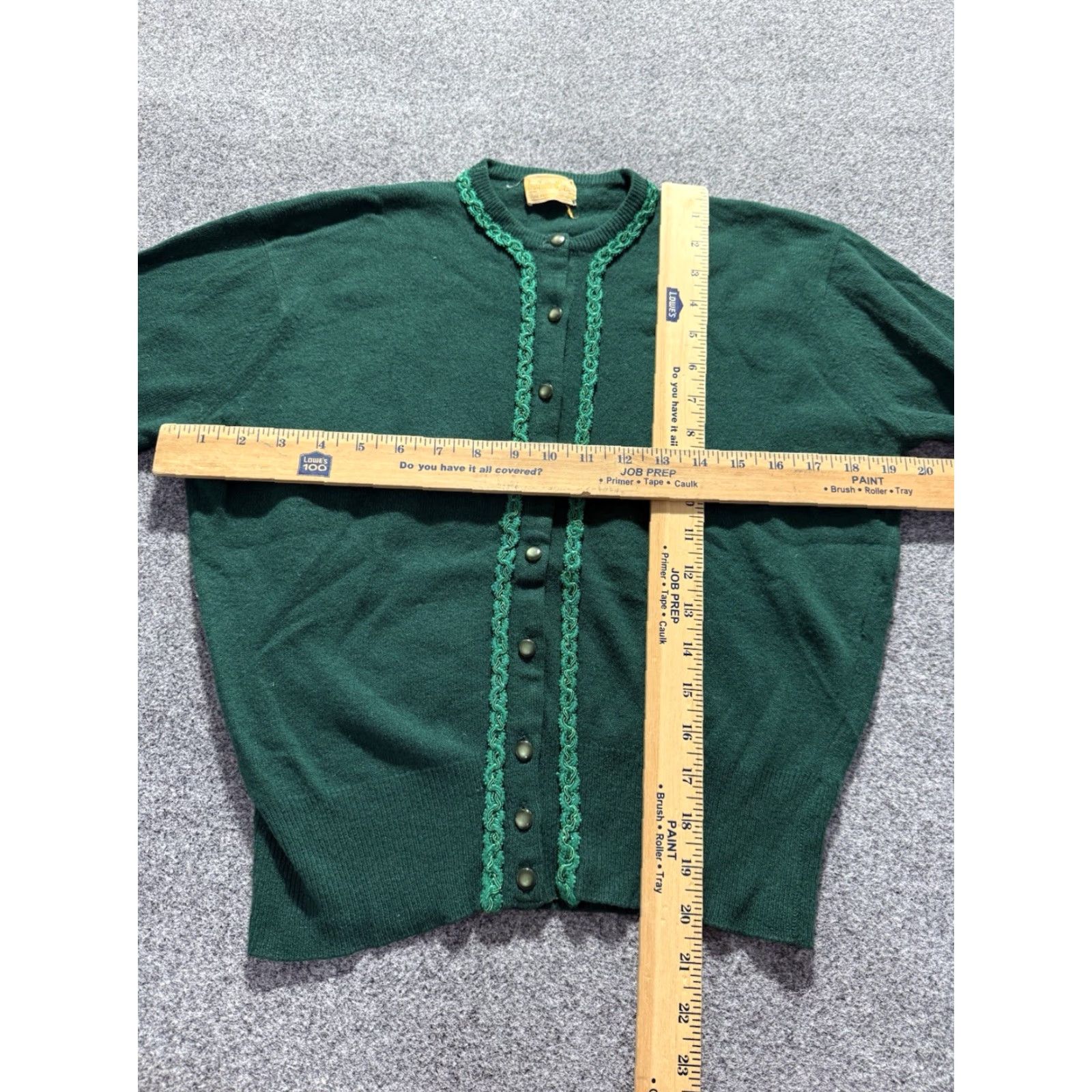 Lee VINTAGE Barbara Lee Cardigan Sweater Green XS/S 1950s Cashmere Pearl Buttons Womens Rockabilly Size XS / US 0-2 / IT 36-38 - 7 Thumbnail