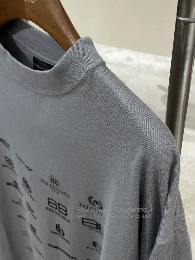 Balenciaga Balenciaga Full Printed Logo Letter Printed Long Sleeve Ro Size US S / EU 44-46 / 1 - 5 Thumbnail