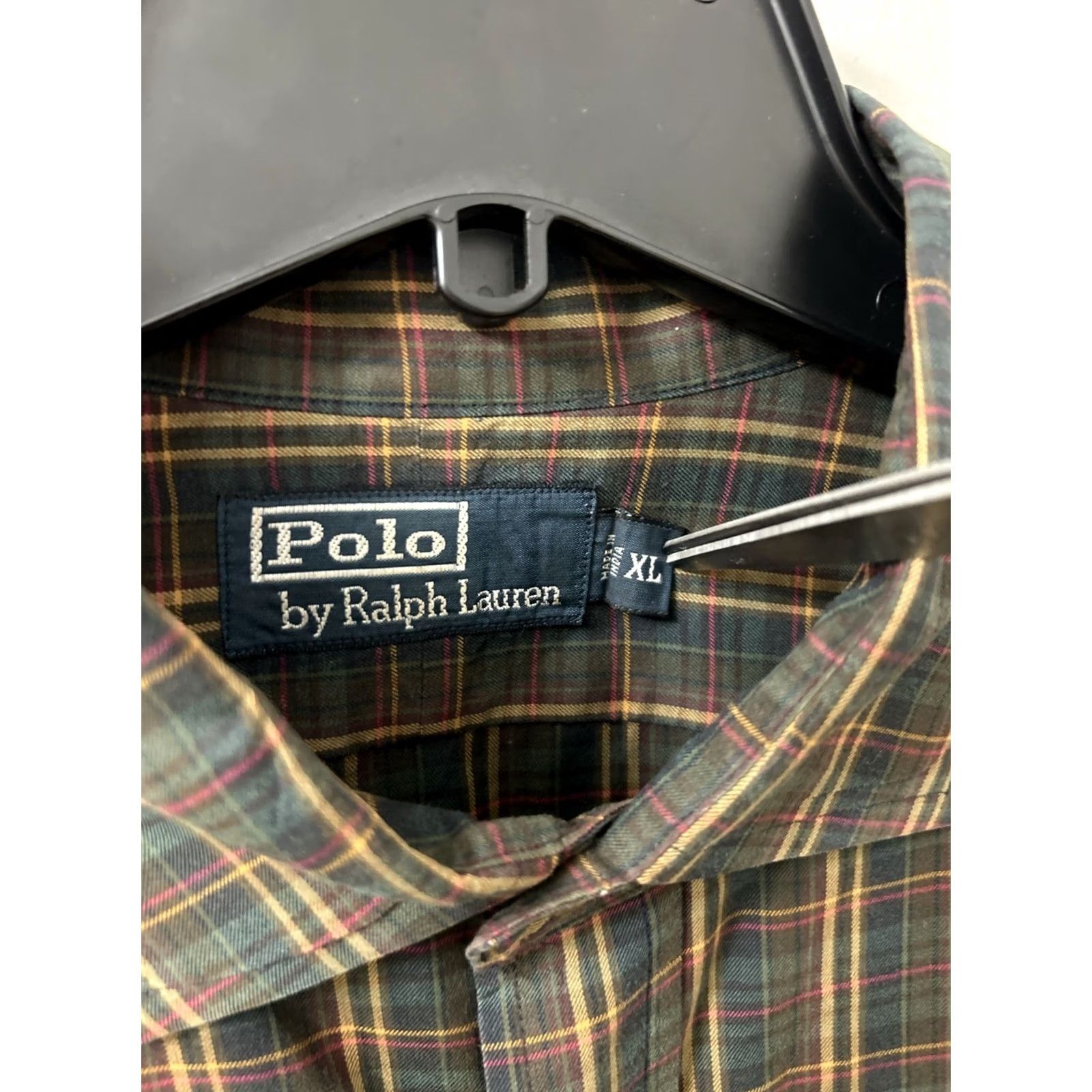 Ralph Lauren VINTAGE Polo Ralph Lauren Shirt Mens XL Brown Plaid Button-Down Long Sleeve Cotton Classic Fit Size US XL / EU 56 / 4 - 5 Thumbnail
