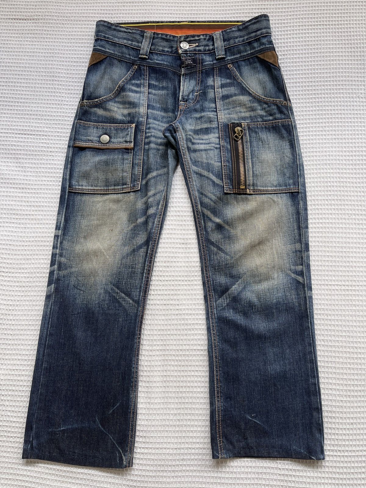Edwin Last Drop🔥Rare🔥Vintage EDWIN BLUE TRIP Bush Pant Jeans Size US 33 - 1 Thumbnail