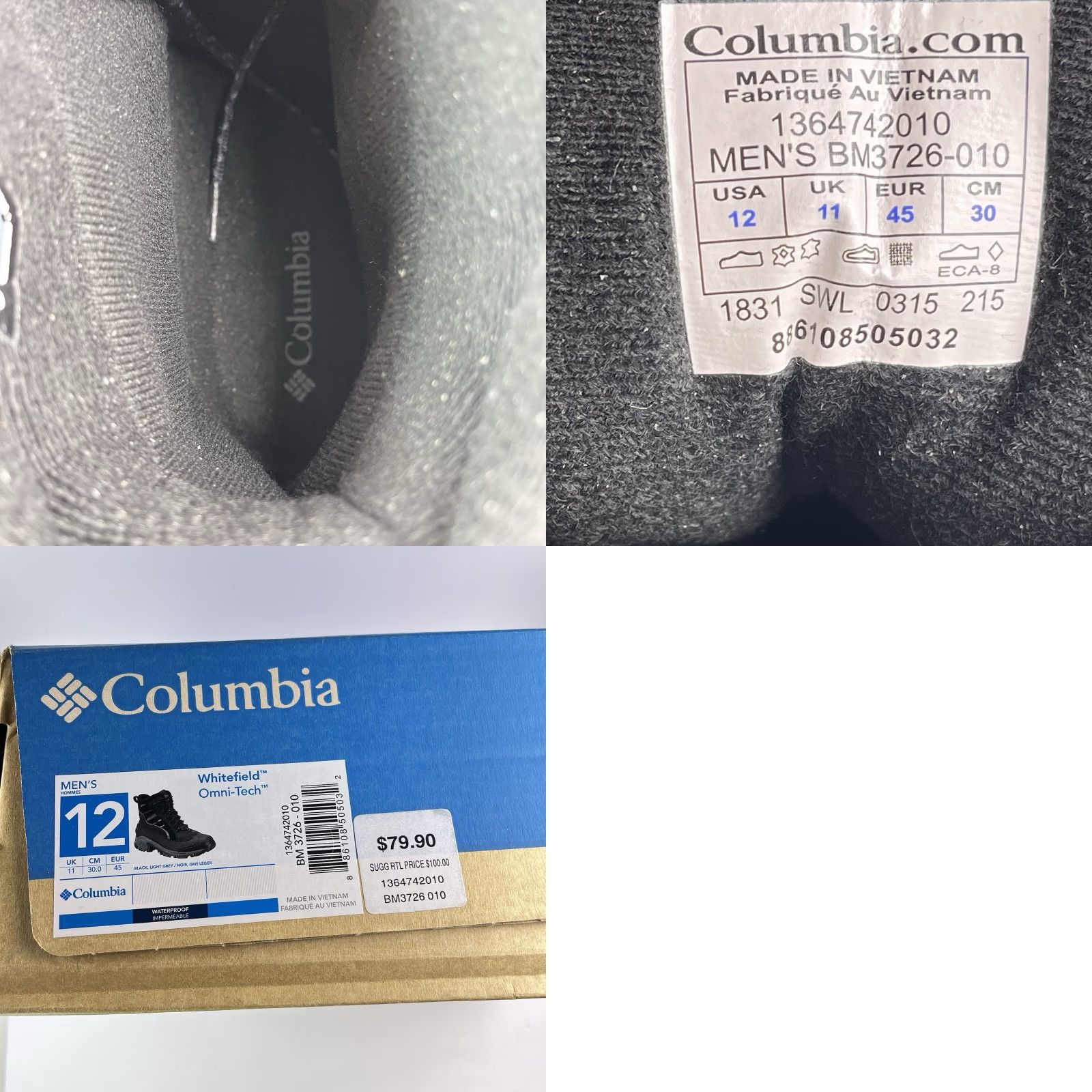 Vintage Columbia Hiking Boot Mens BM3726-010 Insulated Omni Tech200 GM Black 12 US Size US 11 / EU 44 - 9 Thumbnail