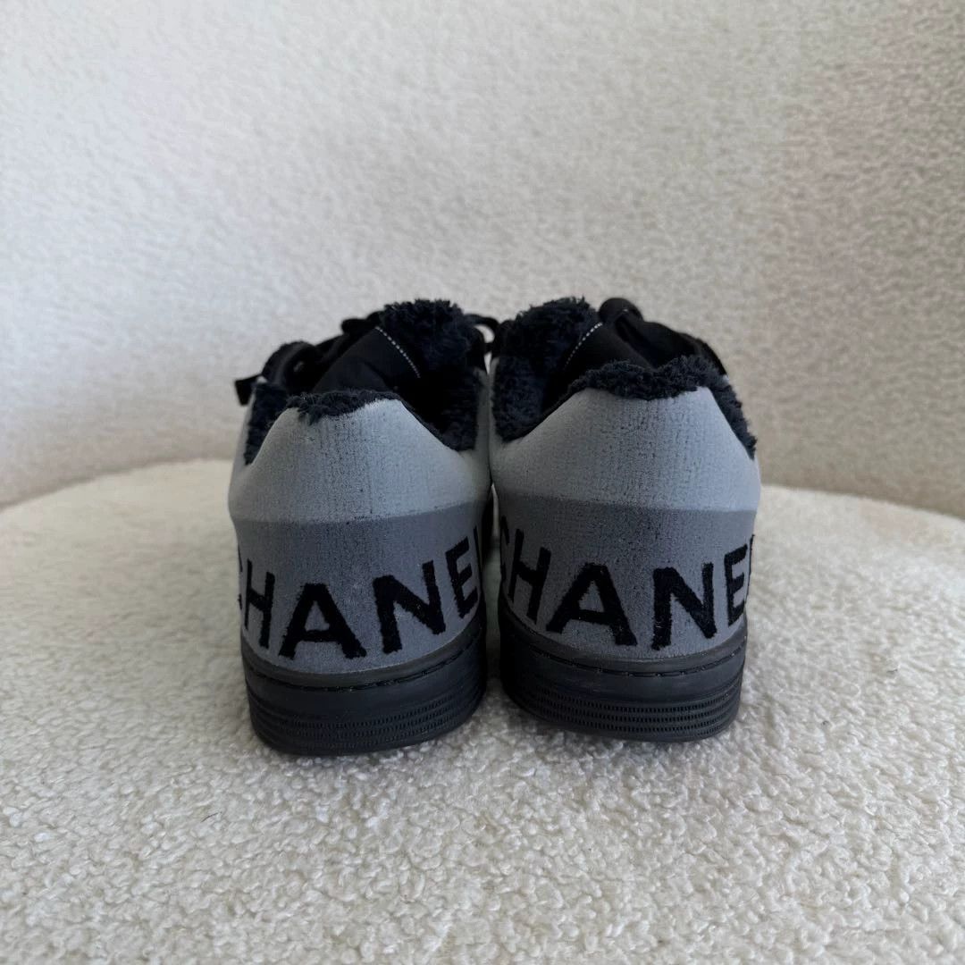 Chanel Chanel Black & Gray Color Blocked Sneaker 37 Size US 6.5 / IT 36.5 - 3 Thumbnail