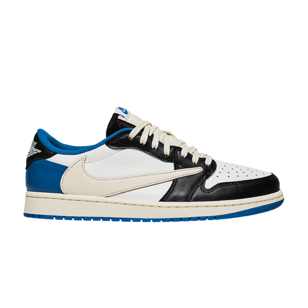 image of Fragment Design X Travis Scott X Air Jordan 1 Retro Low Shoes in Blue, Men's (Size 13)