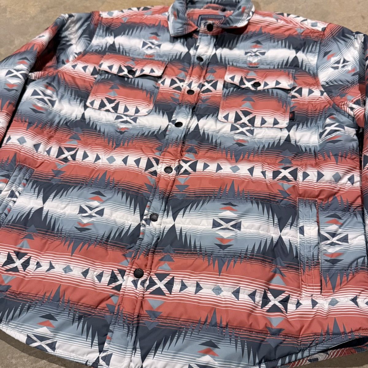 Faherty Faherty Horizon Series CPO Quilted Puffer Aztec Shirt Jacket Size US XXL / EU 58 / 5 - 3 Thumbnail