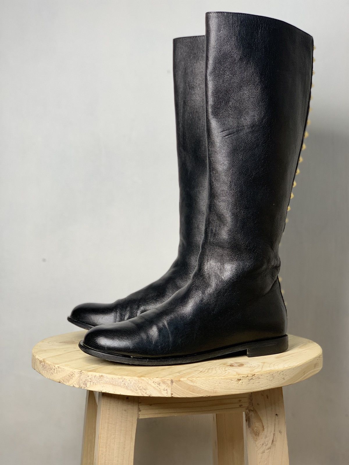 alexander mcqueen knee high boots