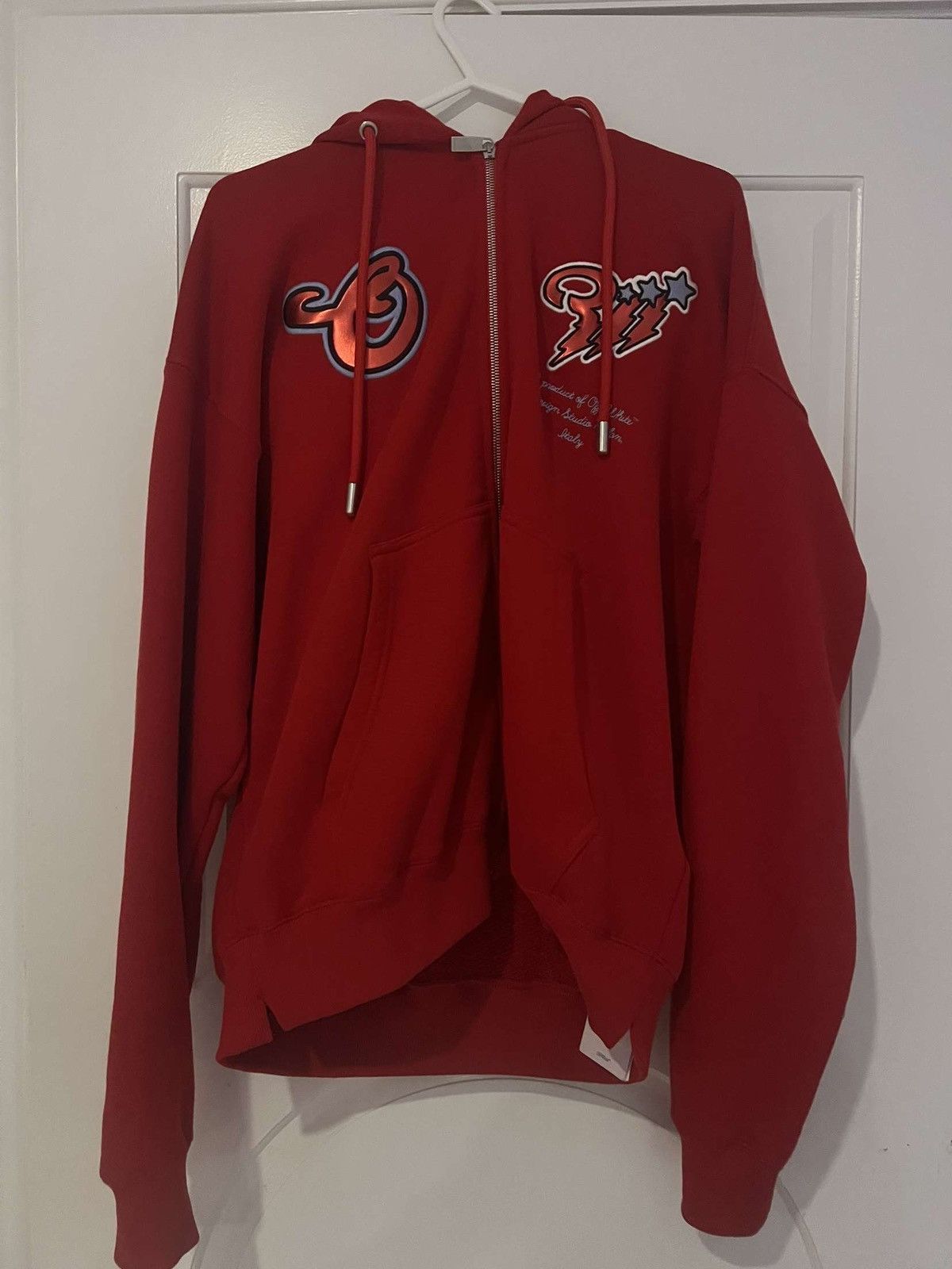 Off-White Off-White red scorpion patch hoodie Size US S / EU 44-46 / 1 - 1 Thumbnail