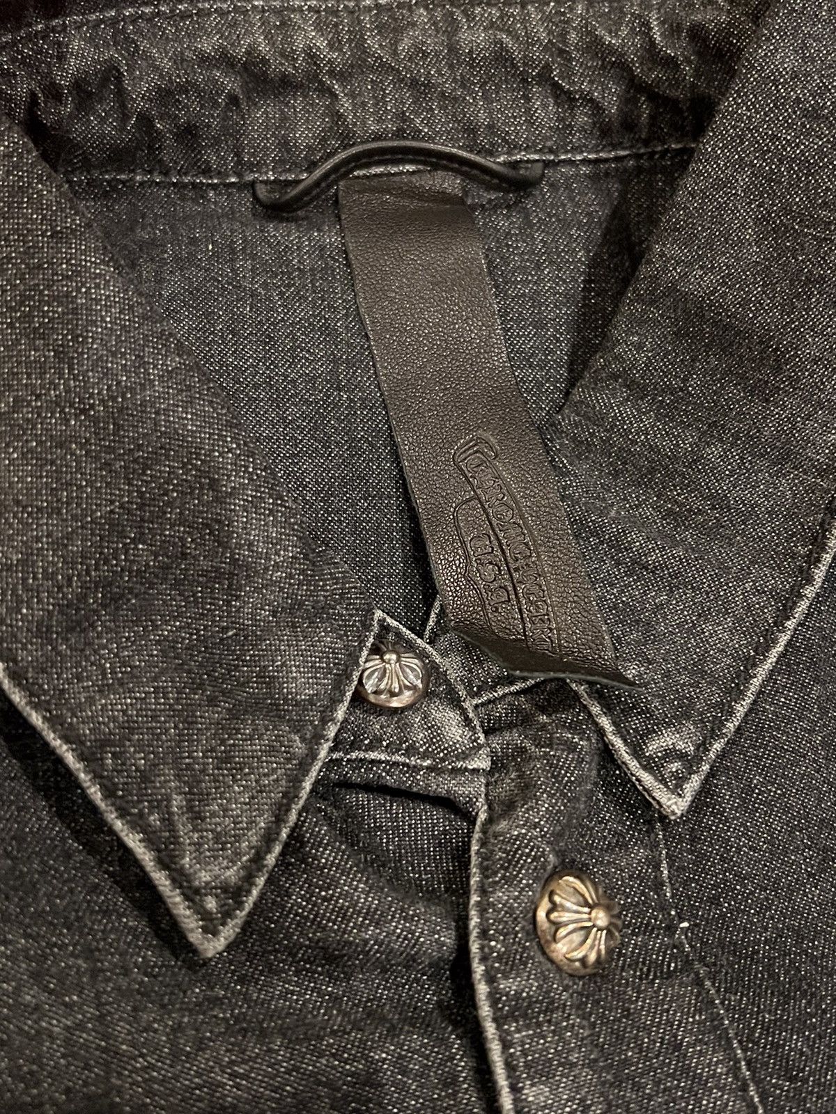 Chrome Hearts Chrome Hearts denim shirt black leather cross Size US S / EU 44-46 / 1 - 2 Thumbnail