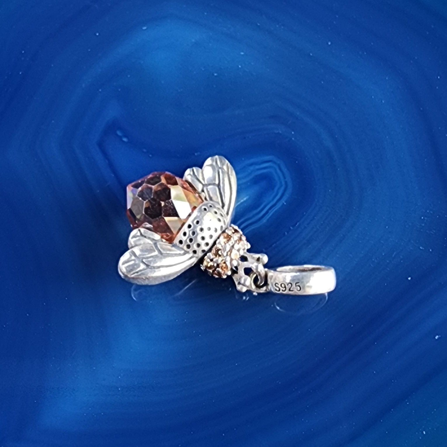 Vintage Vintage Sterling Silver Queen Bee Rhinestone Charm Pendant Size ONE SIZE - 3 Thumbnail