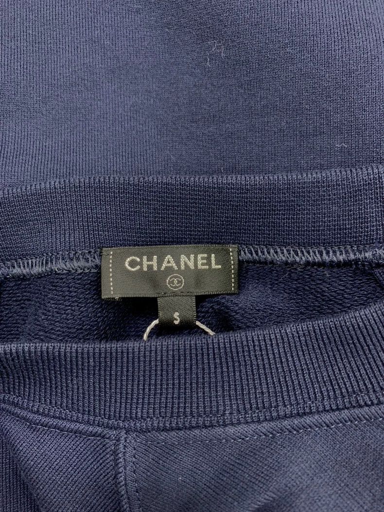 Chanel Greek series blue gold double C logo short sleeve