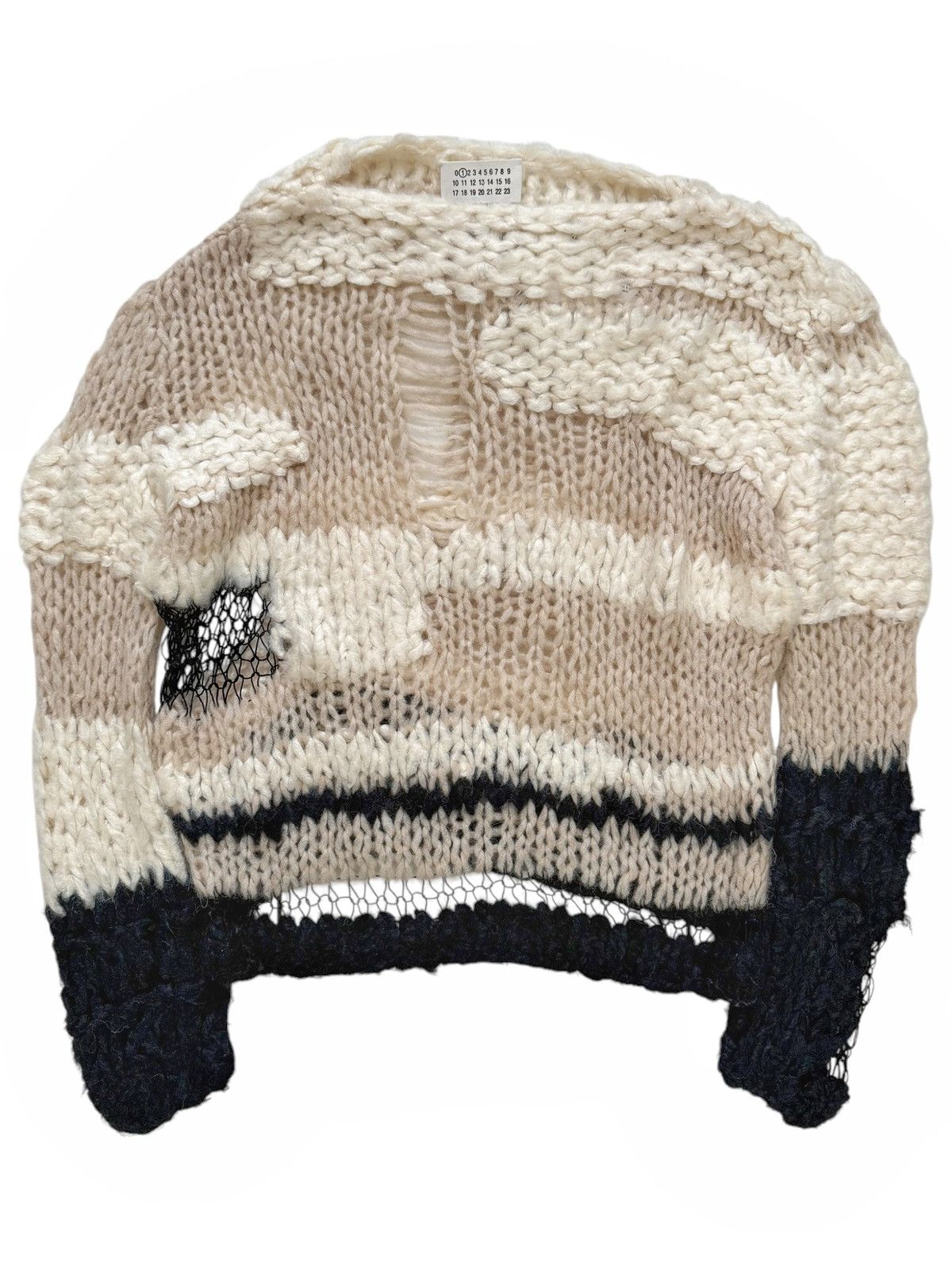 Maison Margiela Spider Web Punk Cashmere Silk Alpaca Knit Sweater 