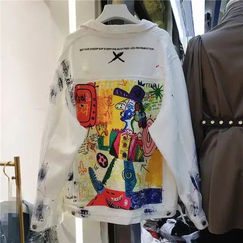 Japanese Brand Fashion Hand Painted Character Graffiti Print Women Size ONE SIZE - 1 Thumbnail