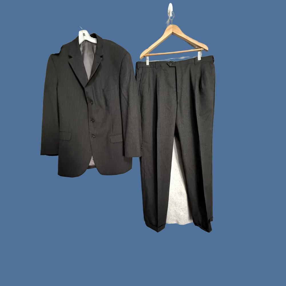 Vintage Andrew Fezza Suit Mens 46 40x30 Gray Wool Cashmere 2 Piece Jacket Pants Formal Size 46R - 1 Thumbnail
