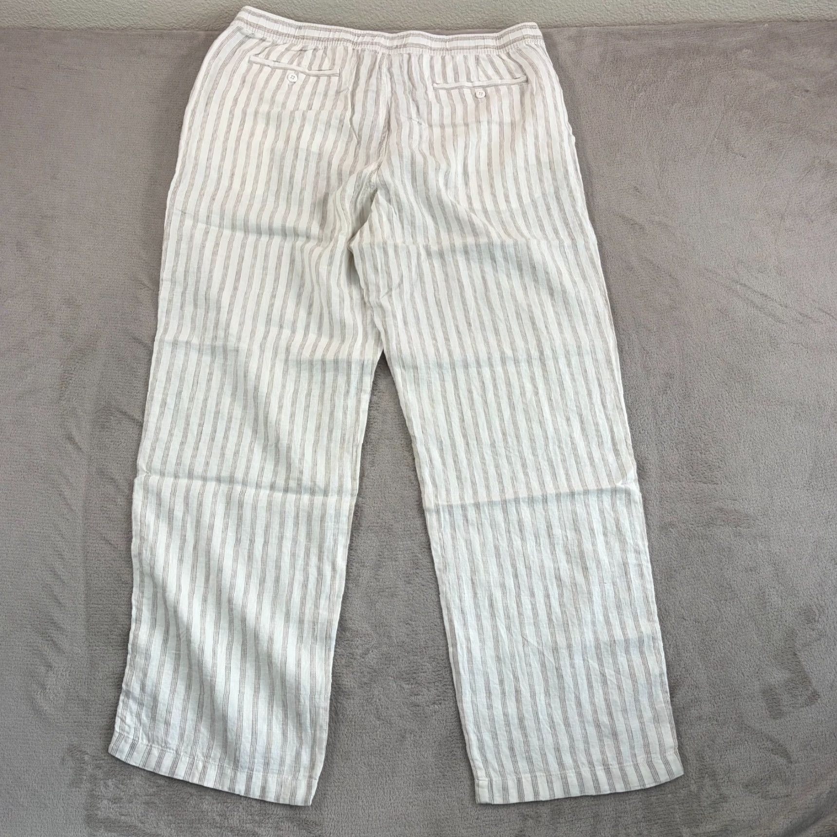 Todd Snyder TODD SNYDER Relaxed 100% Linen Leisure Pants White Striped Pleated NWT 40 Waist XLT Big & Tall Pants Mens Size US 36 / EU 52 - 5 Thumbnail