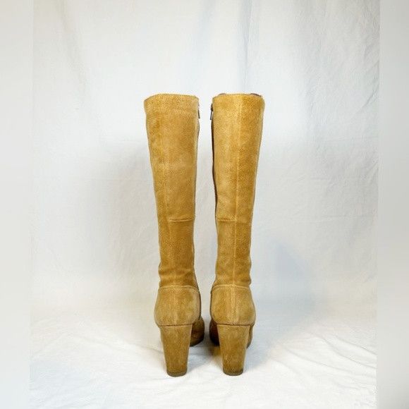 Nine West Nine West Vienneo Camel Tan Suede Boho Knee High Wedge Boots Size US 8 / IT 38 - 5 Thumbnail