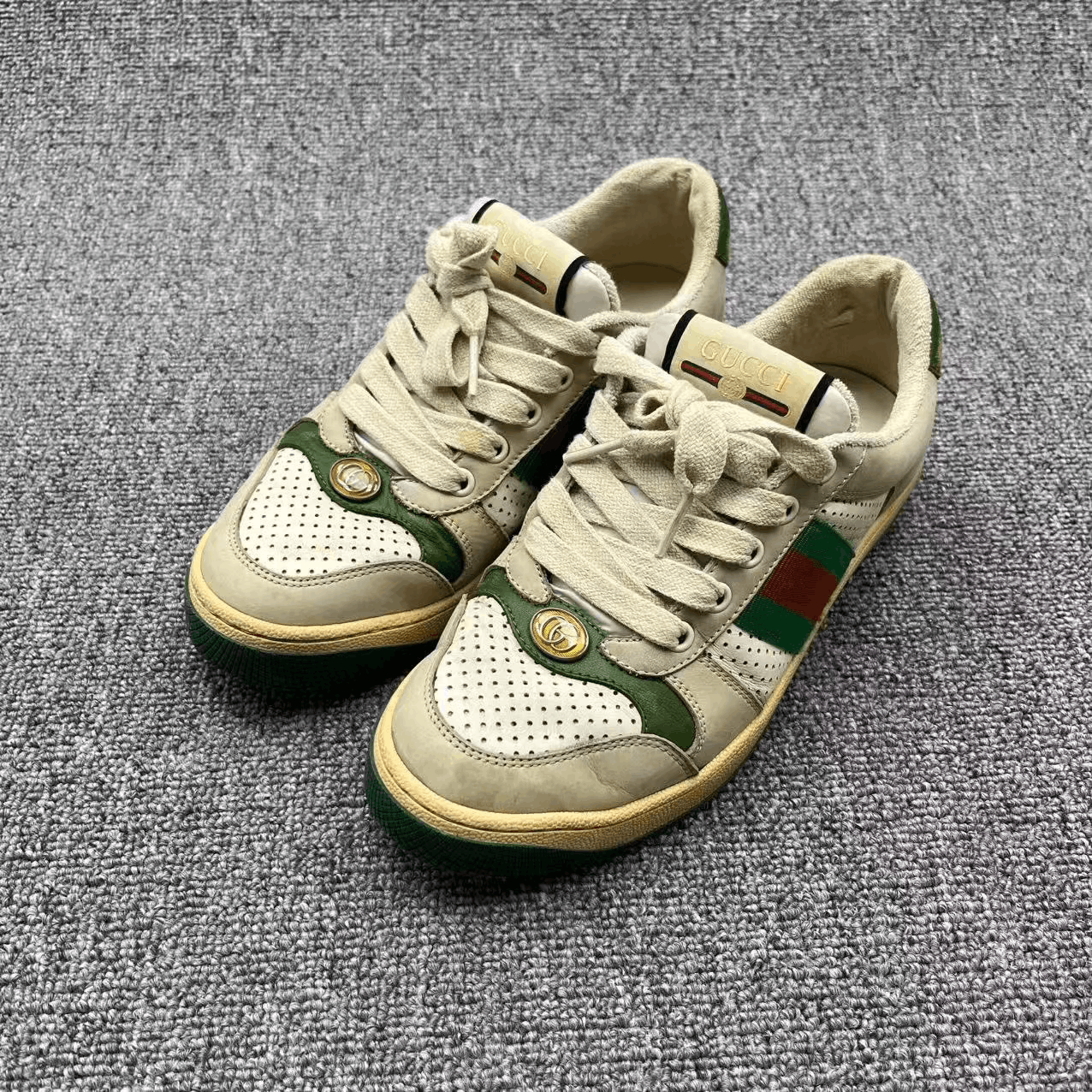 Gucci Gucci Screener Green Tail Sneakers Size US 5 / IT 35 - 1 Thumbnail