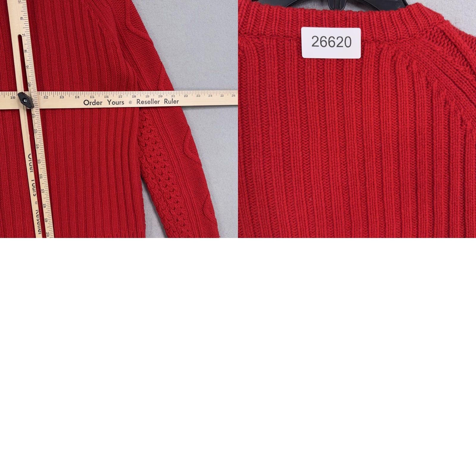 J.Crew J.CREW Sweater Womens XS Red 100% Wool Bobble Cable Knit Chunky Raglan Pullover Size XS / US 0-2 / IT 36-38 - 8 Thumbnail