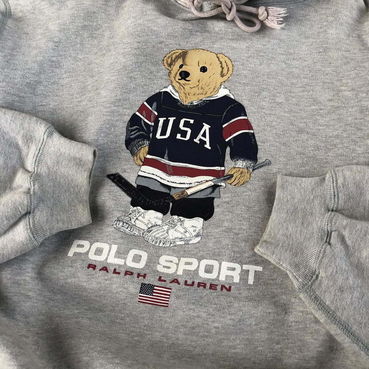 Polo Ralph Lauren × RRL Ralph Lauren × Vintage Vtg Polo Ralph Lauren Bear Hoodie Size US M / EU 48-50 / 2 - 5 Thumbnail