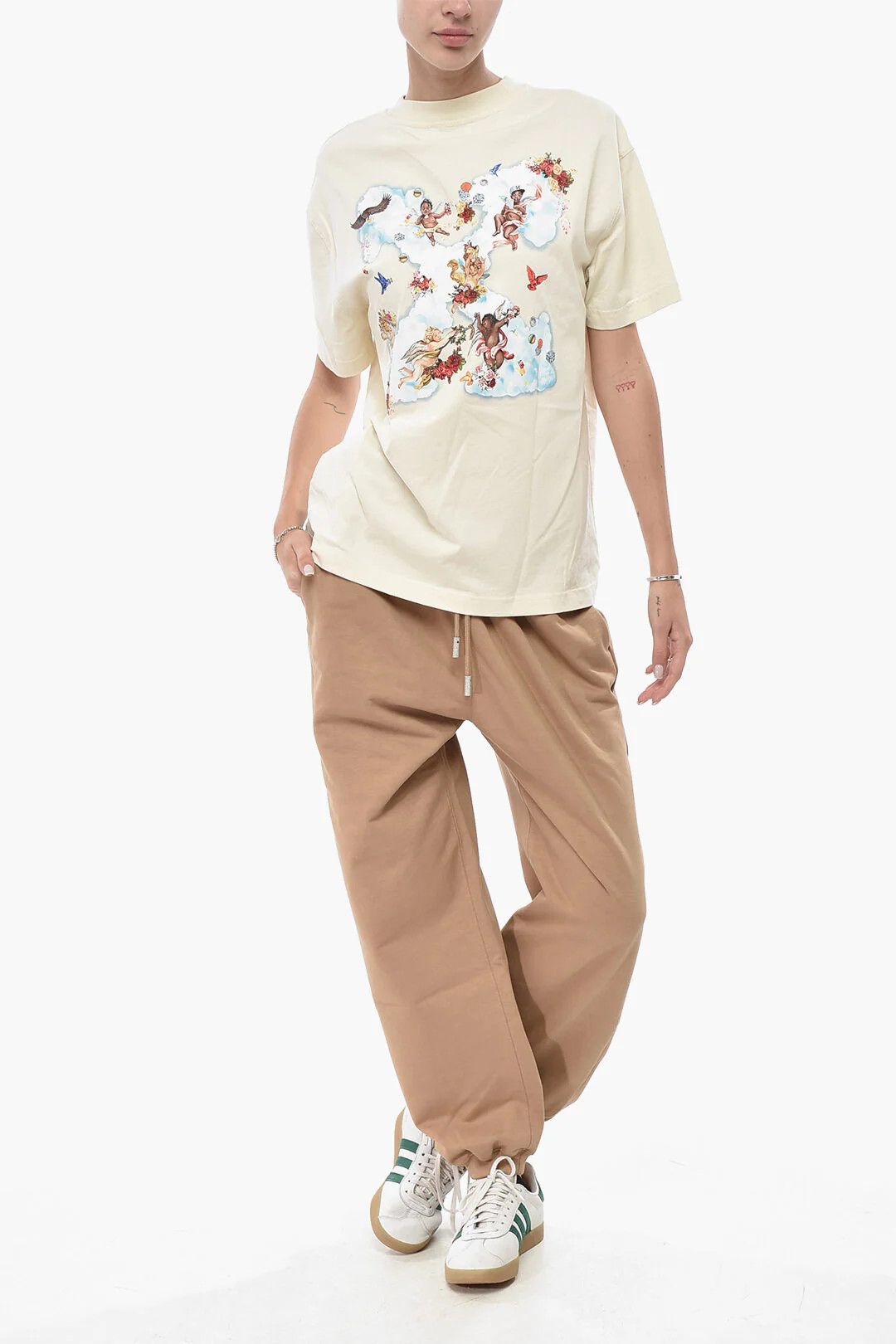 Off-White og1mm0426 Crewneck T-Shirt in White Size S / US 4 / IT 40 - 4 Thumbnail