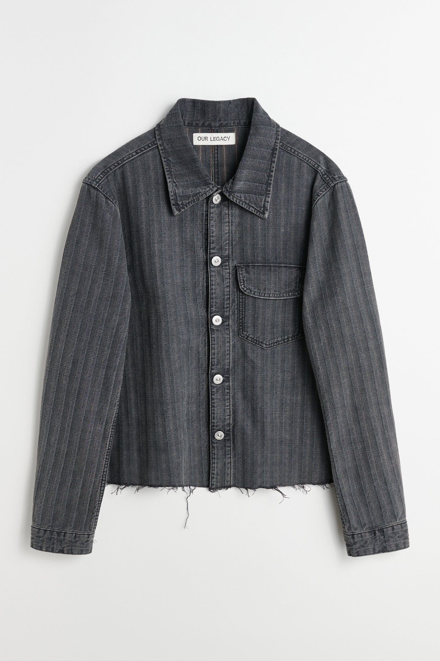 Our Legacy Cut Rebirth Jacket - Washed Grey Torino Stripe Size US M / EU 48-50 / 2 - 1 Thumbnail