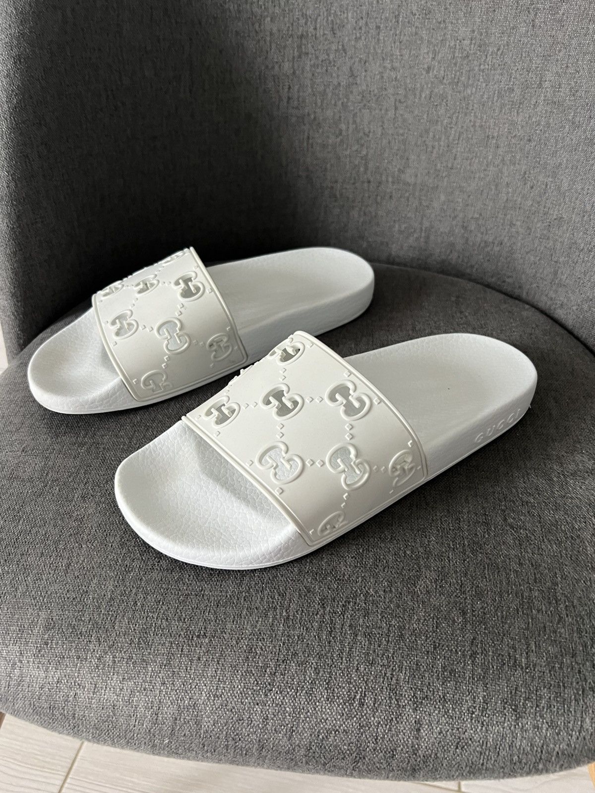 Gucci Gucci White Slides Sandals Size 39 Luxury Designer Size US 6.5 / EU 39-40 - 5 Thumbnail
