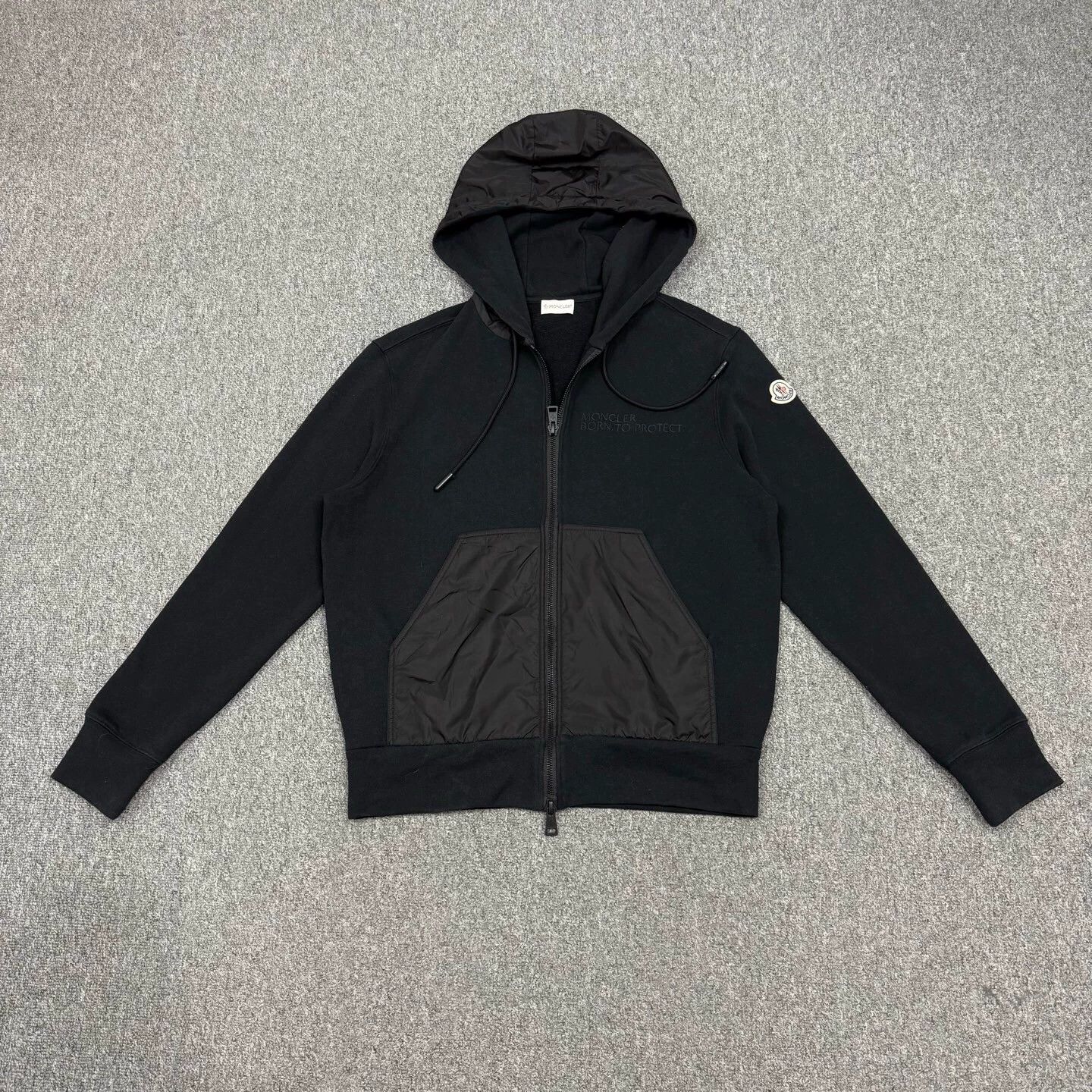 Moncler Moncler Black Nylon Paneled Zip Jacket M Size US M / EU 48-50 / 2 - 1 Thumbnail