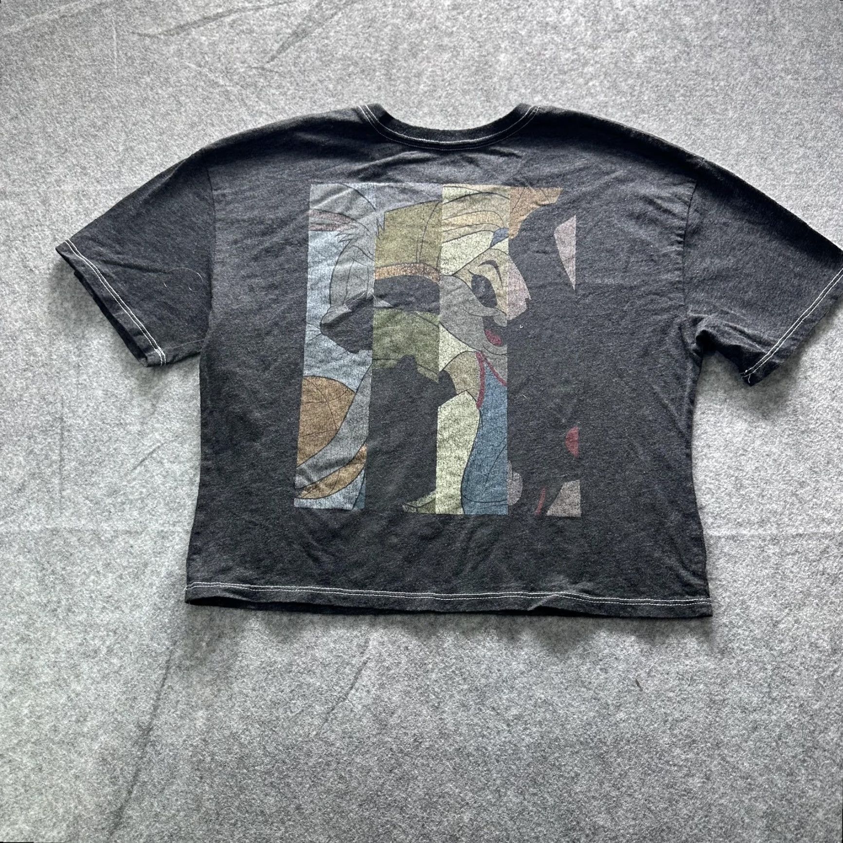 Vintage Looney Tunes Shirt Pocket Graphic Tee Cartoon Tweety Bugs Bunny XL Gray Mens Size US XL / EU 56 / 4 - 7 Thumbnail