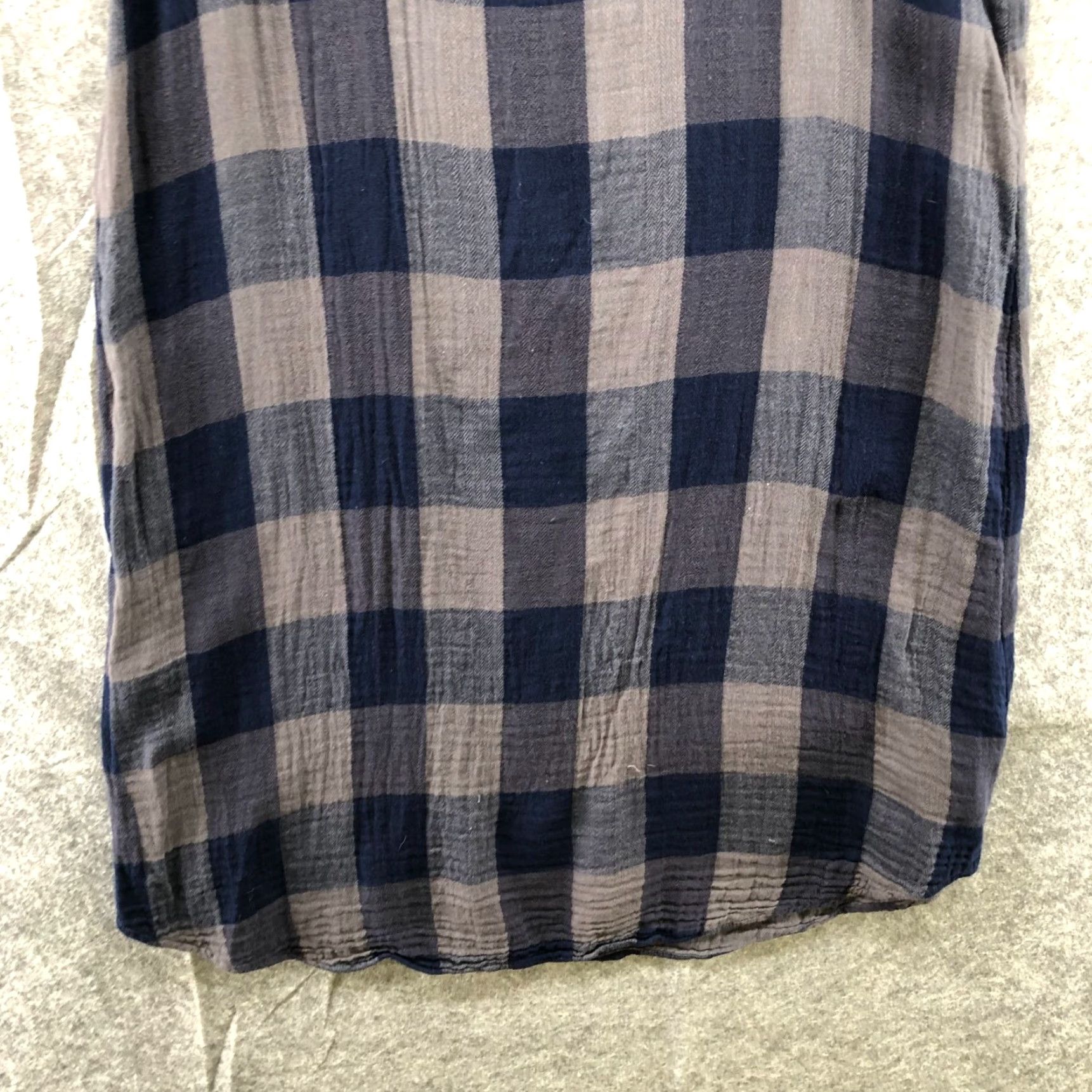 CLOT Cloth & Stone Plaid Mini Dress Sleeveless XS Gray Gauze Mock Neck Casual Womens Dress Size XS / US 0-2 / IT 36-38 - 4 Thumbnail