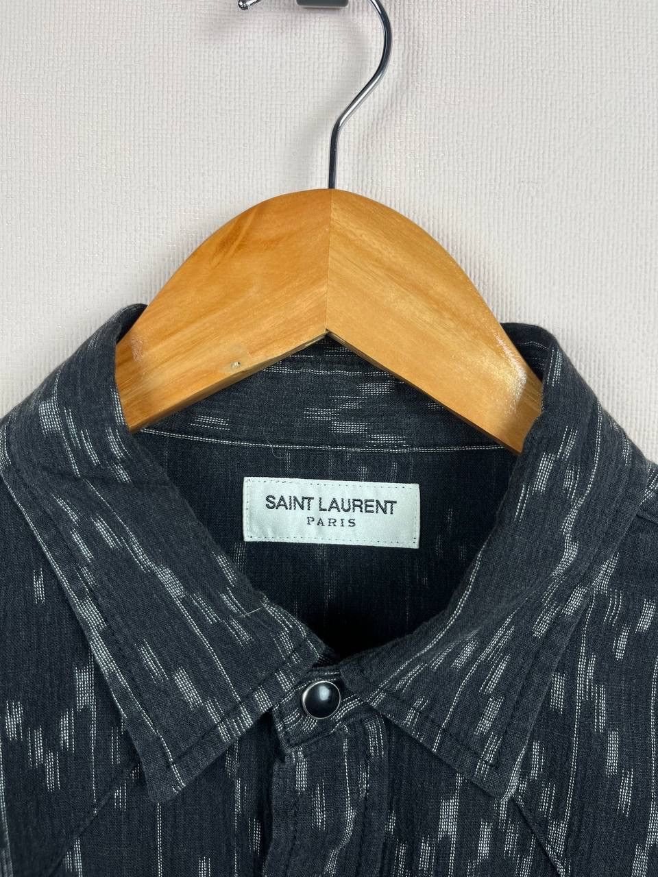 Saint Laurent Paris Saint Laurent Paris Black Gray Abstract Pattern Shirt Size US S / EU 44-46 / 1 - 3 Thumbnail